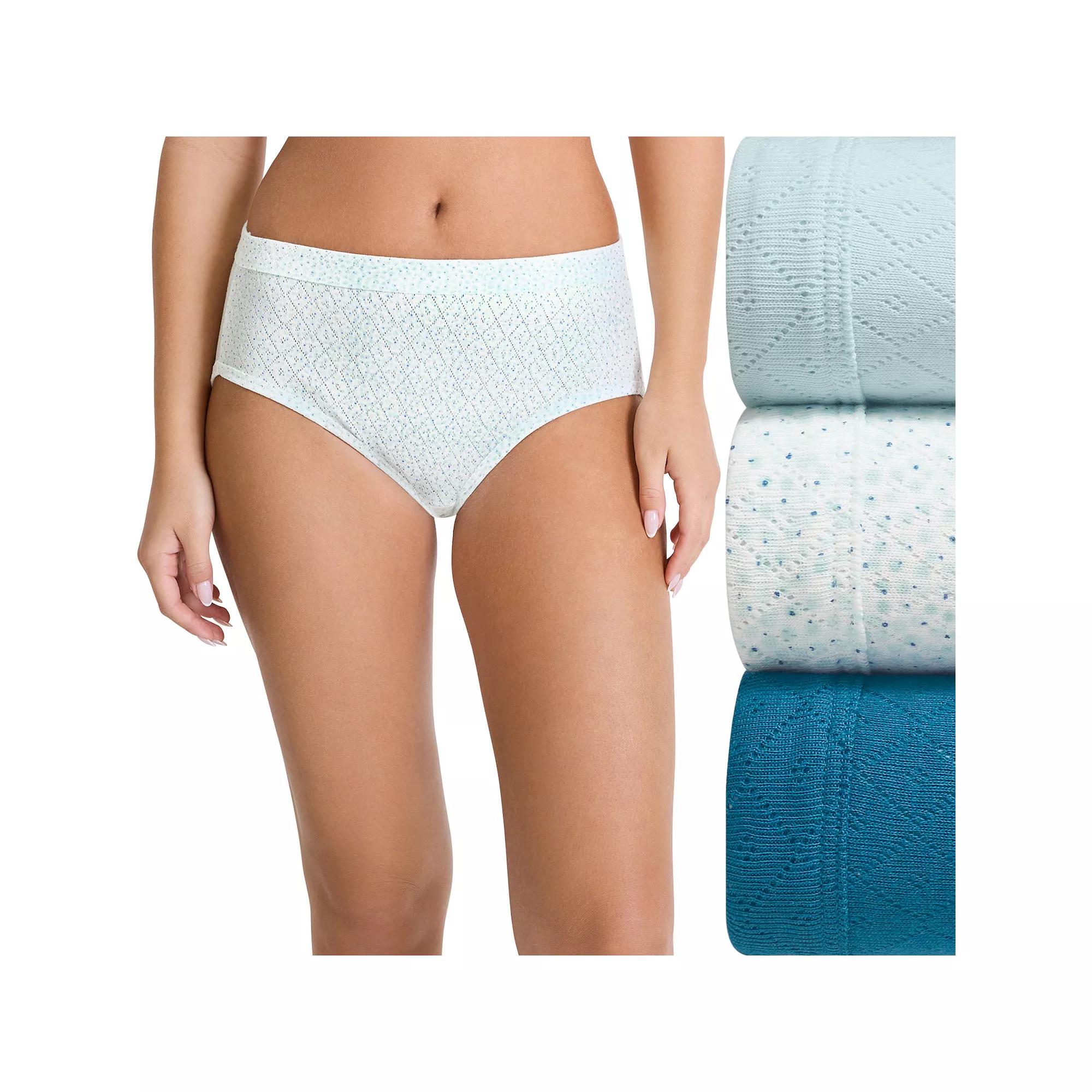 Women's Jockey® 3-pk. Elance Breathe Hipster Panty Set 1540, Size: 10, Melody Dot Blue Product Image