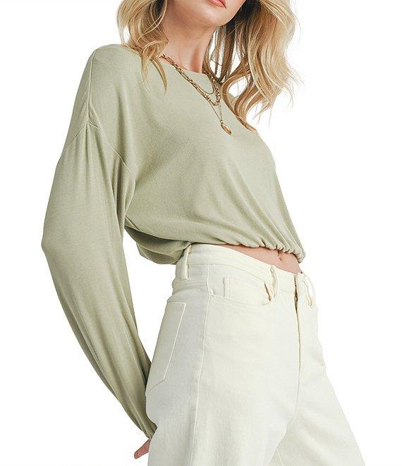 Sadie & Sage Long Sleeve Ronan Elastic Hem Knit Top Product Image