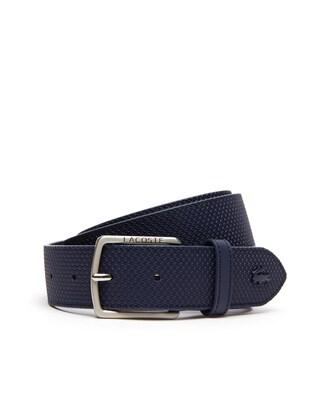 Men's Chantaco Lacoste Engraved Tongue Buckle Leather Belt Product Image
