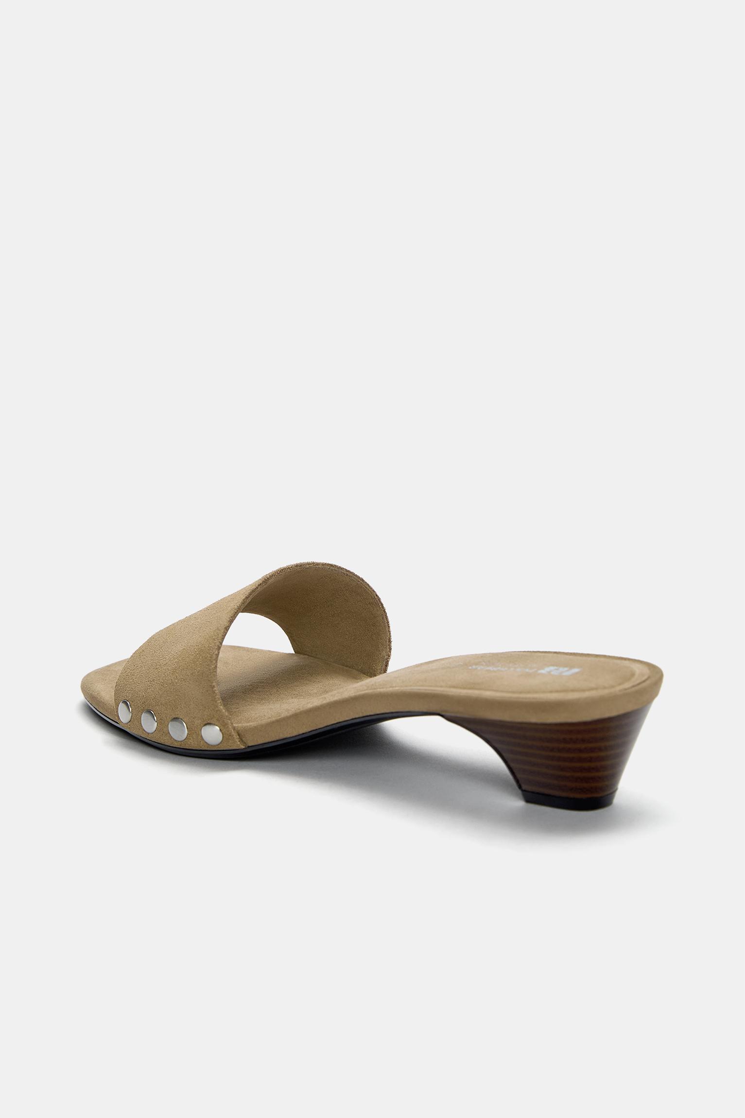 Studded leather heeled sandals Product Image