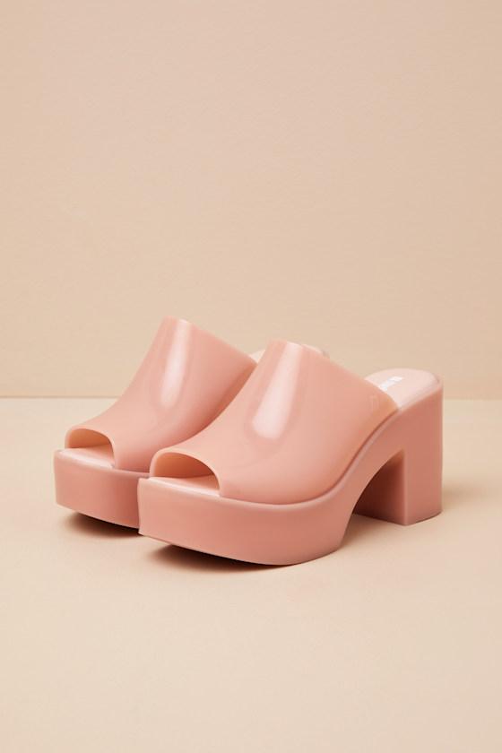 Mule Hype Pink Jelly Platform Slide Sandals Product Image