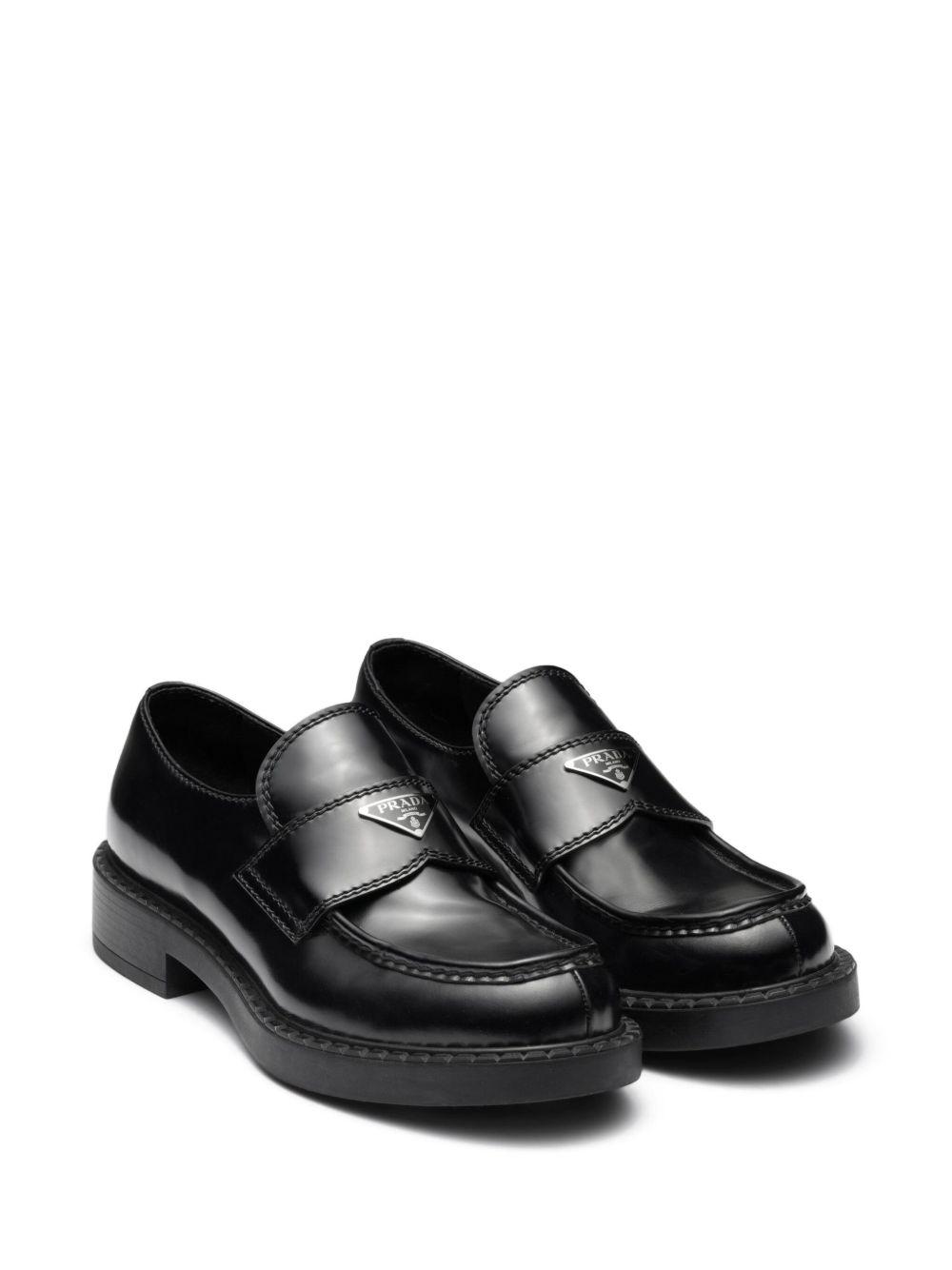brushed-leather loafers Product Image