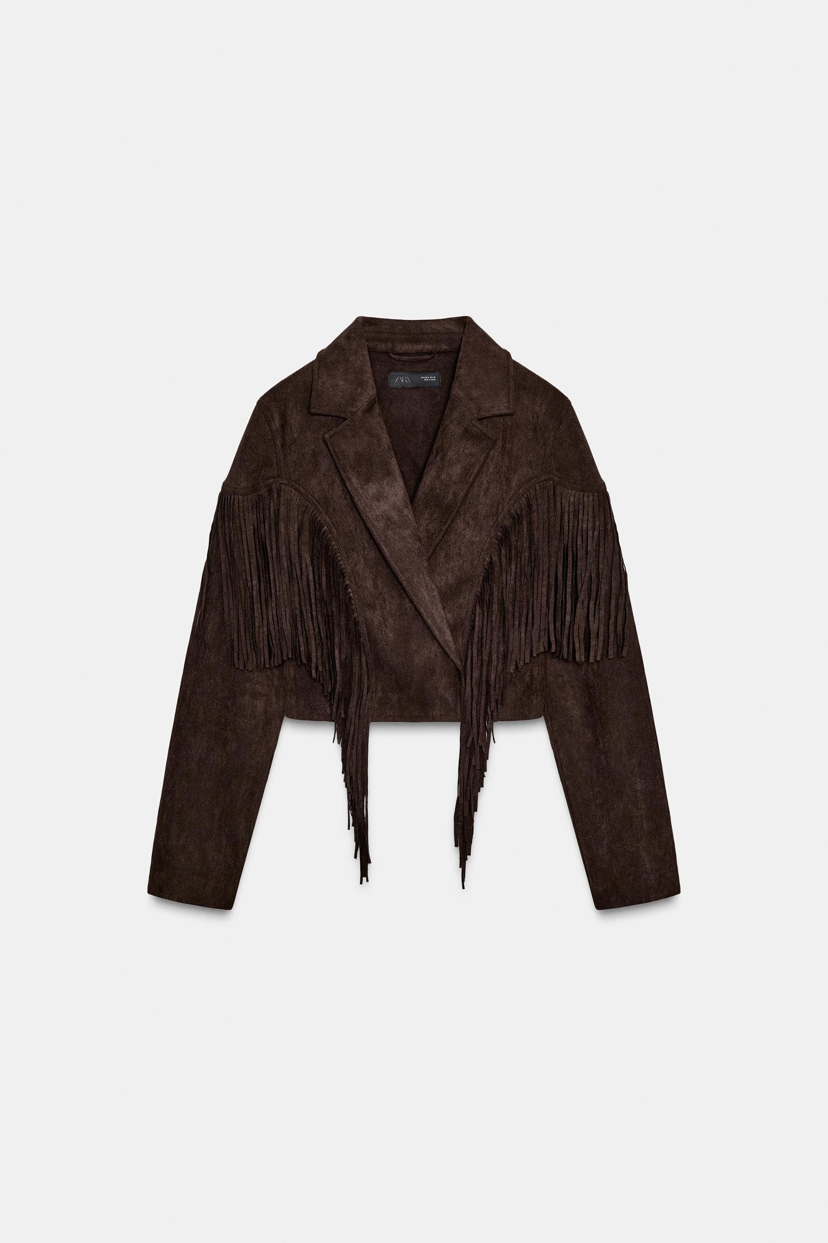 FAUX SUEDE FRINGED JACKET Product Image