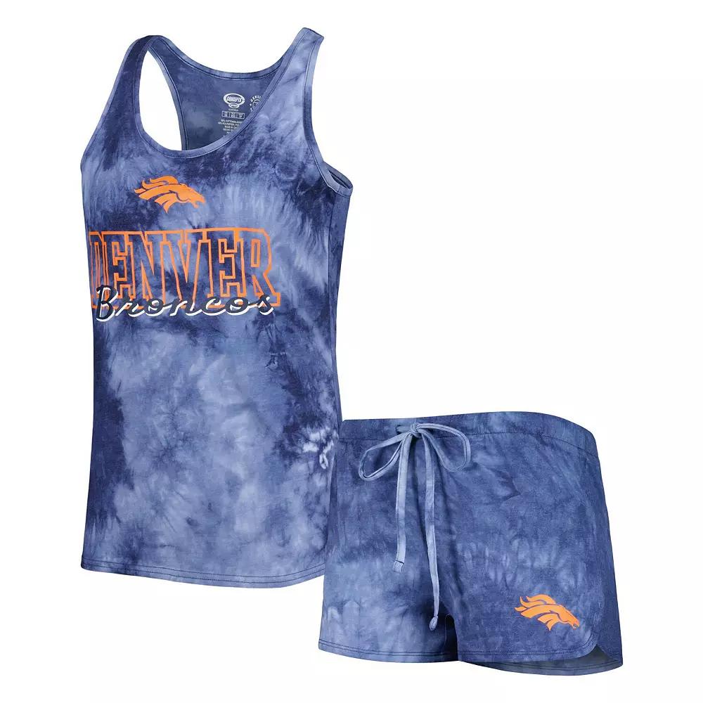 Women's Concepts Sport Navy Denver Broncos Billboard Scoop Neck Racerback Tank and Shorts Sleep Set, Size: 2XL, Blue Product Image