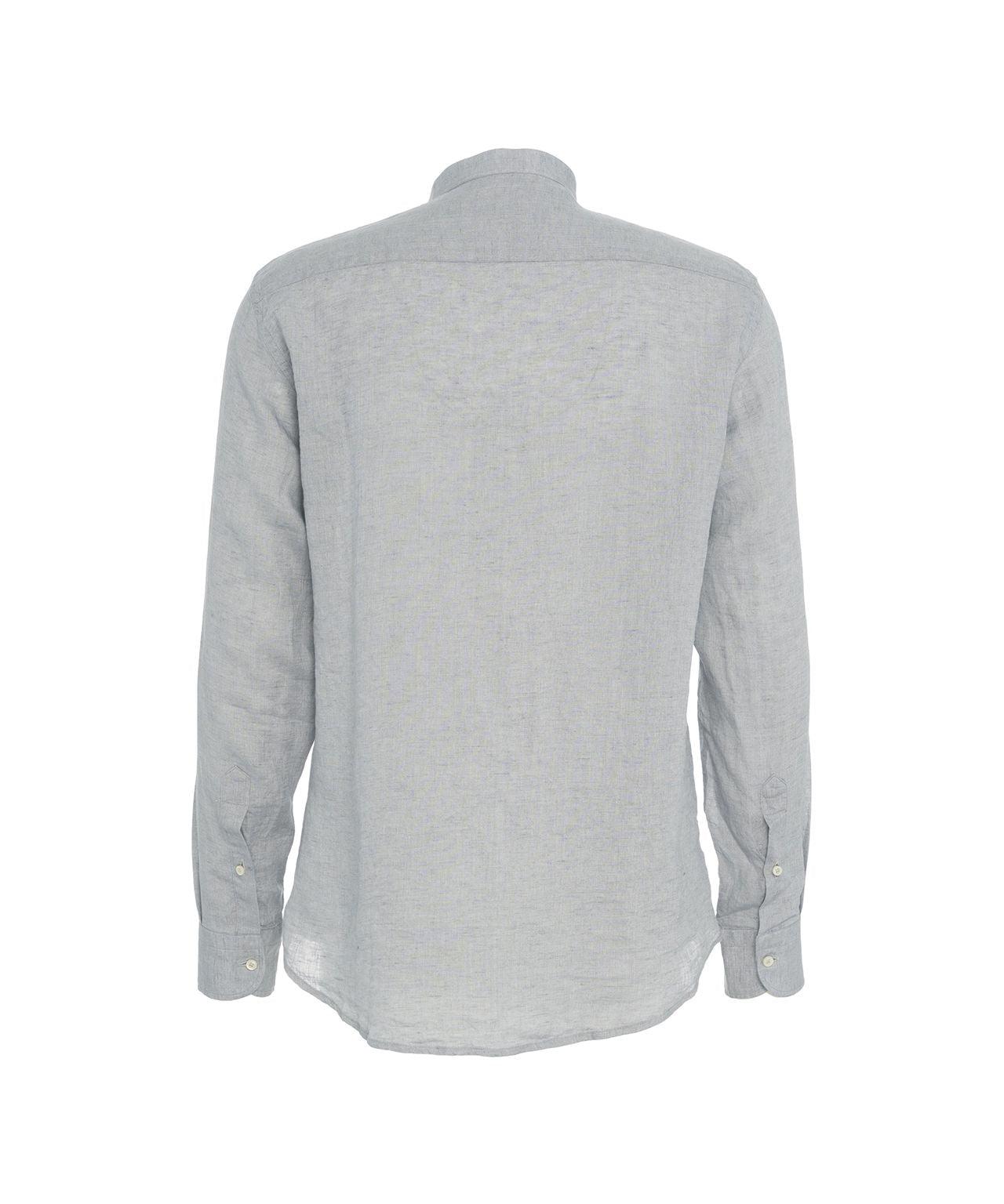 Linen shirt with mandarin collar Product Image