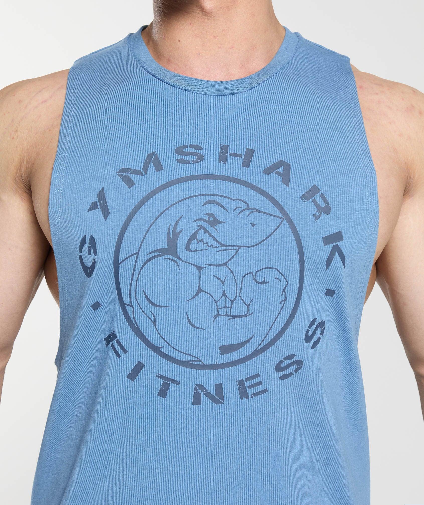 Gymshark Legacy Drop Arm Tank - Classic Blue Male Product Image