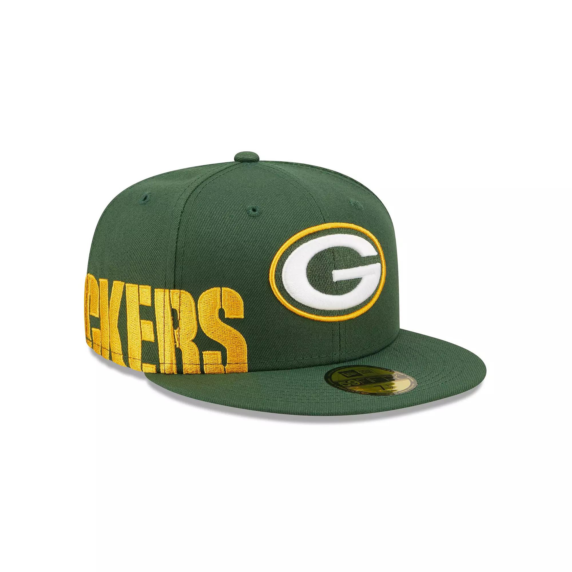 Mens New Era Bay Packers Side Split 59FIFTY Fitted Hat Product Image
