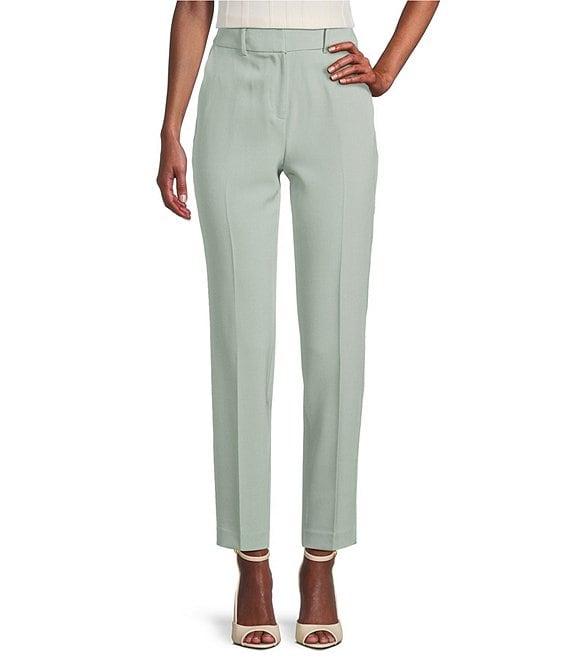 Donna Karan Crepe Flat Front Straight Leg Pants Product Image