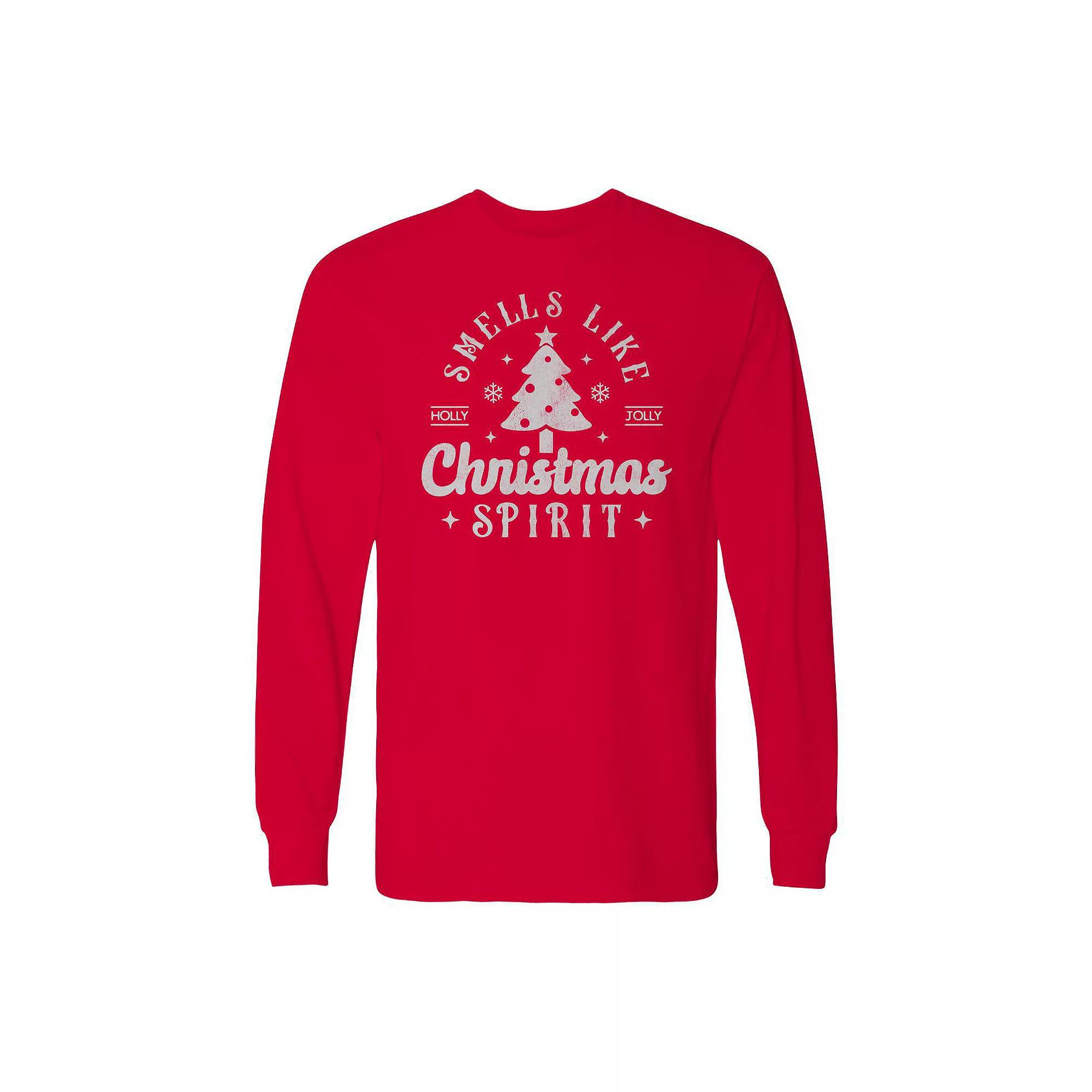 Men's Smells Like Christmas Spirit Long Sleeve Graphic Tee, Adult Unisex,  Product Image