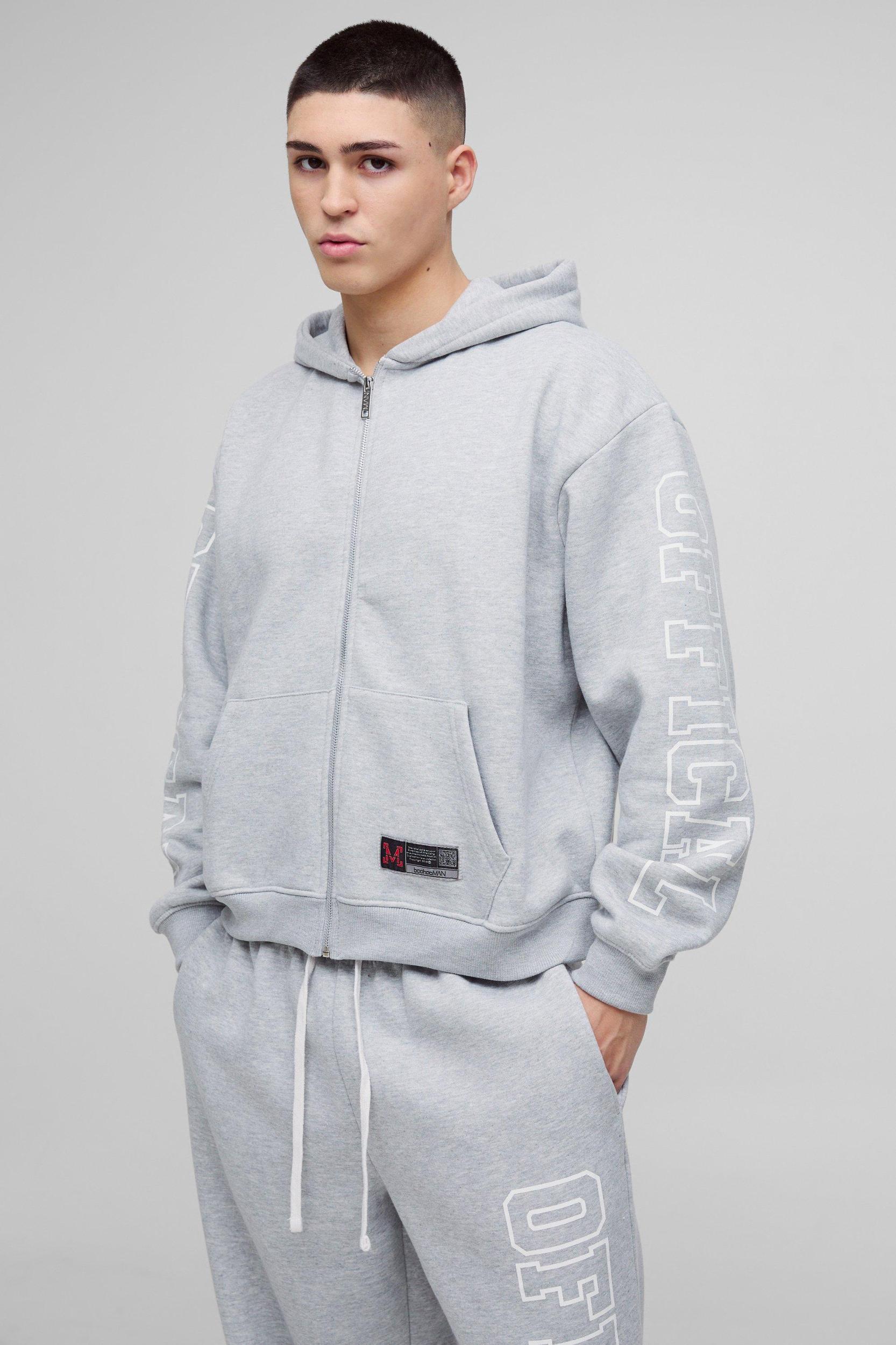 Oversized Boxy Official Zip Through Hooded Tracksuit | boohooMAN USA Product Image