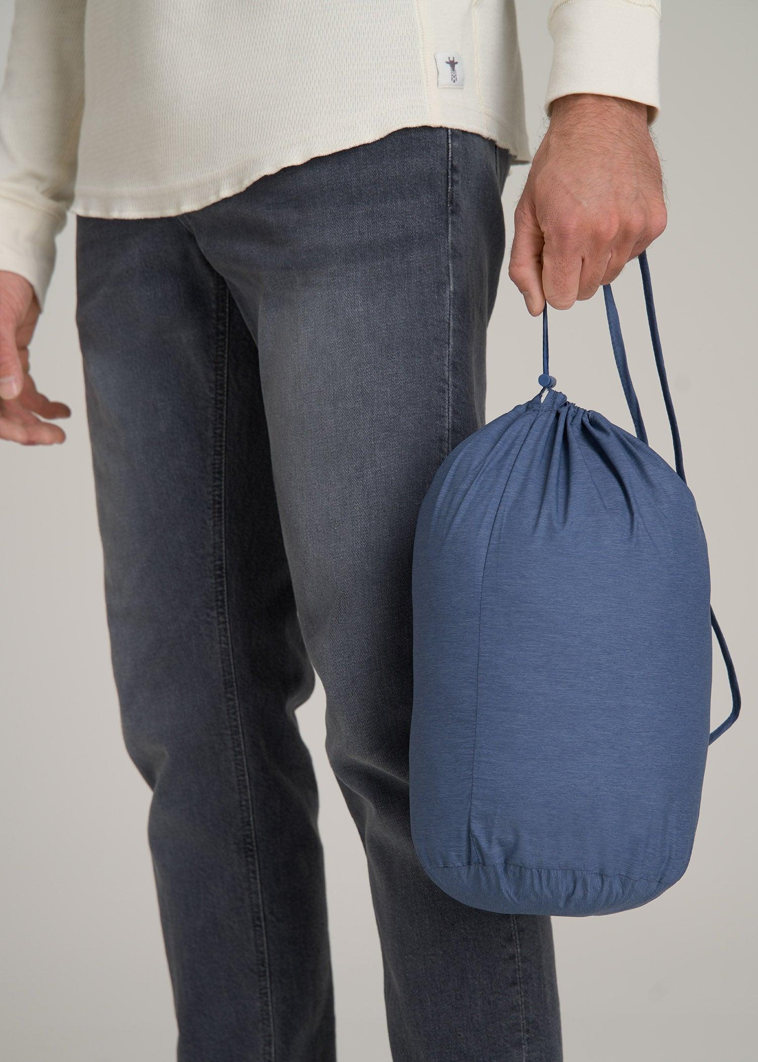 Packable Puffer Jacket for Tall Men in Steel Blue Male Product Image