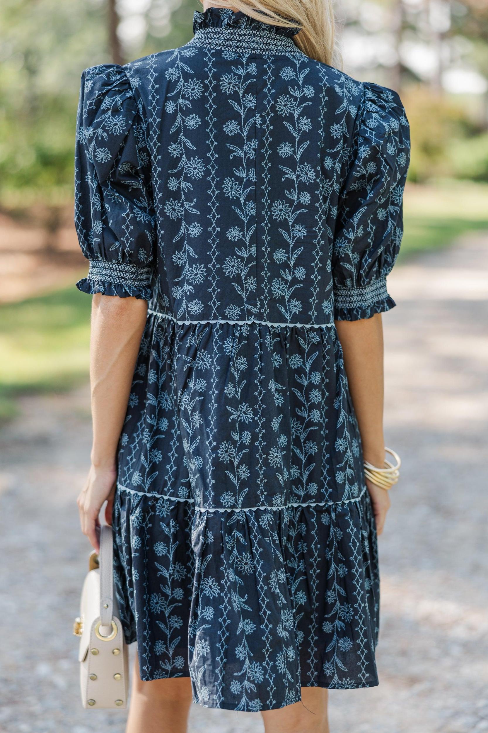 Make A Move Midnight Blue Floral Dress Female Product Image