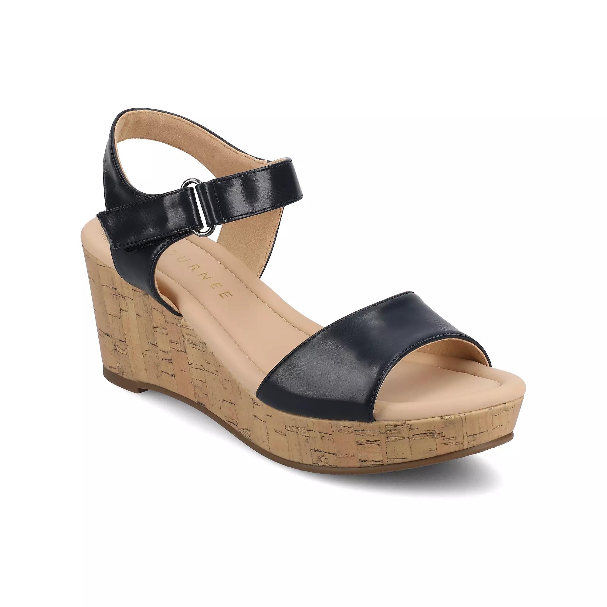 Journee Ranae Ankle Strap Platform Cork Women's Wedge Sandals,  Product Image