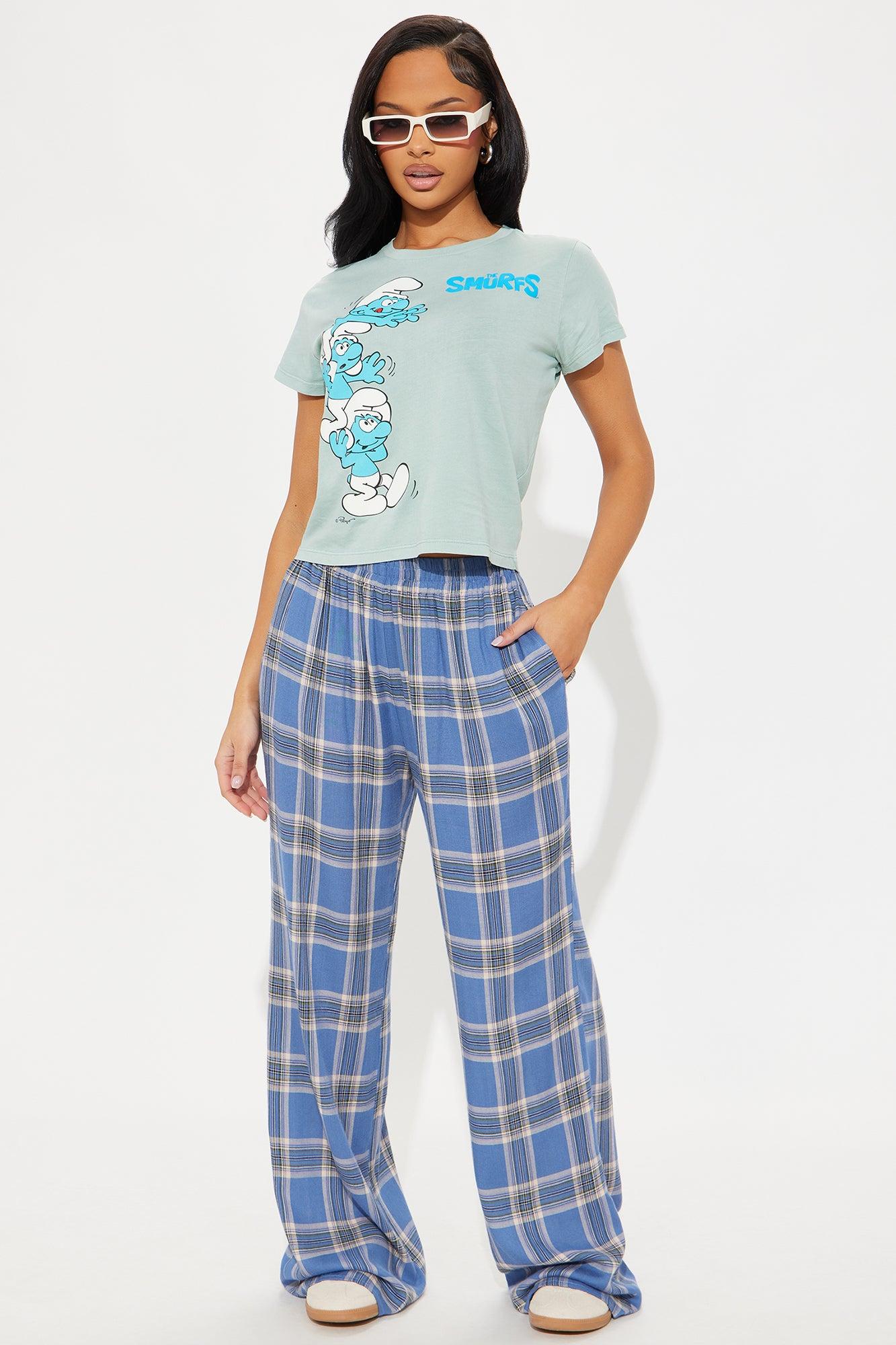 Crazy About You Plaid Boxer Pant - Blue/combo Product Image
