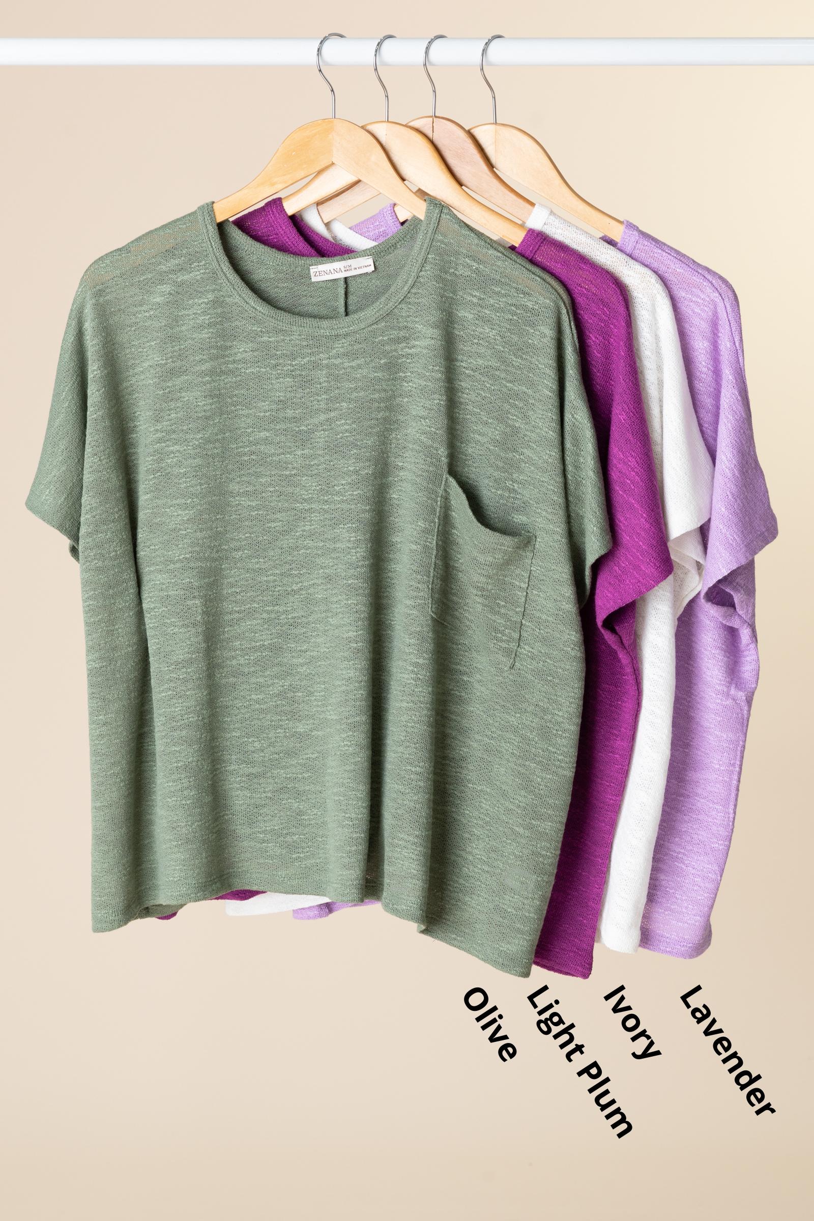 Oversized Slub Hacci Knit Top With Pocket Product Image