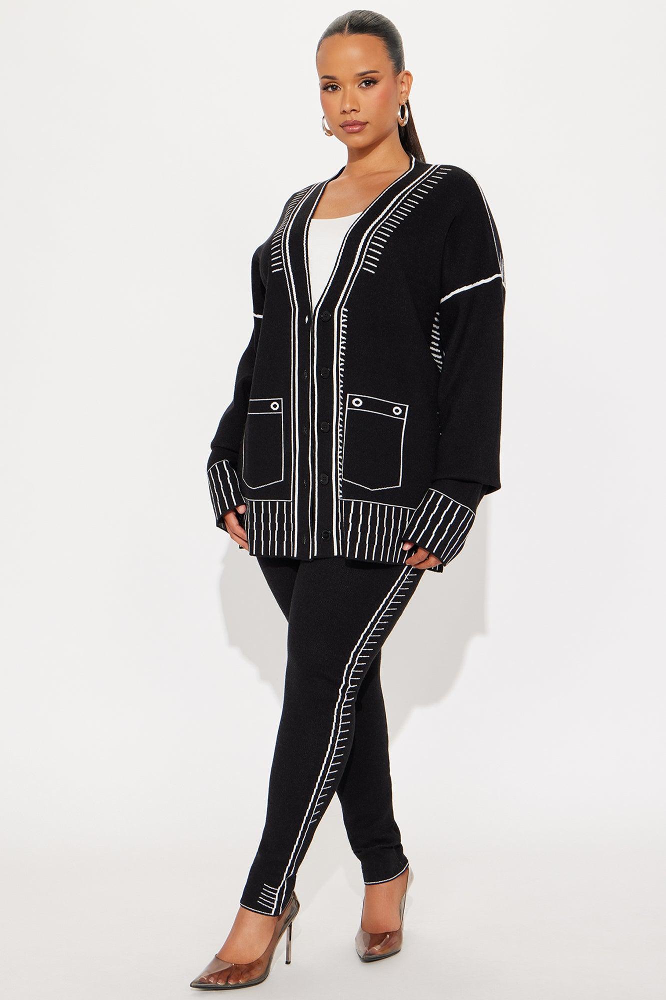 Riley Sweater Pant Set - Black/White Female Product Image