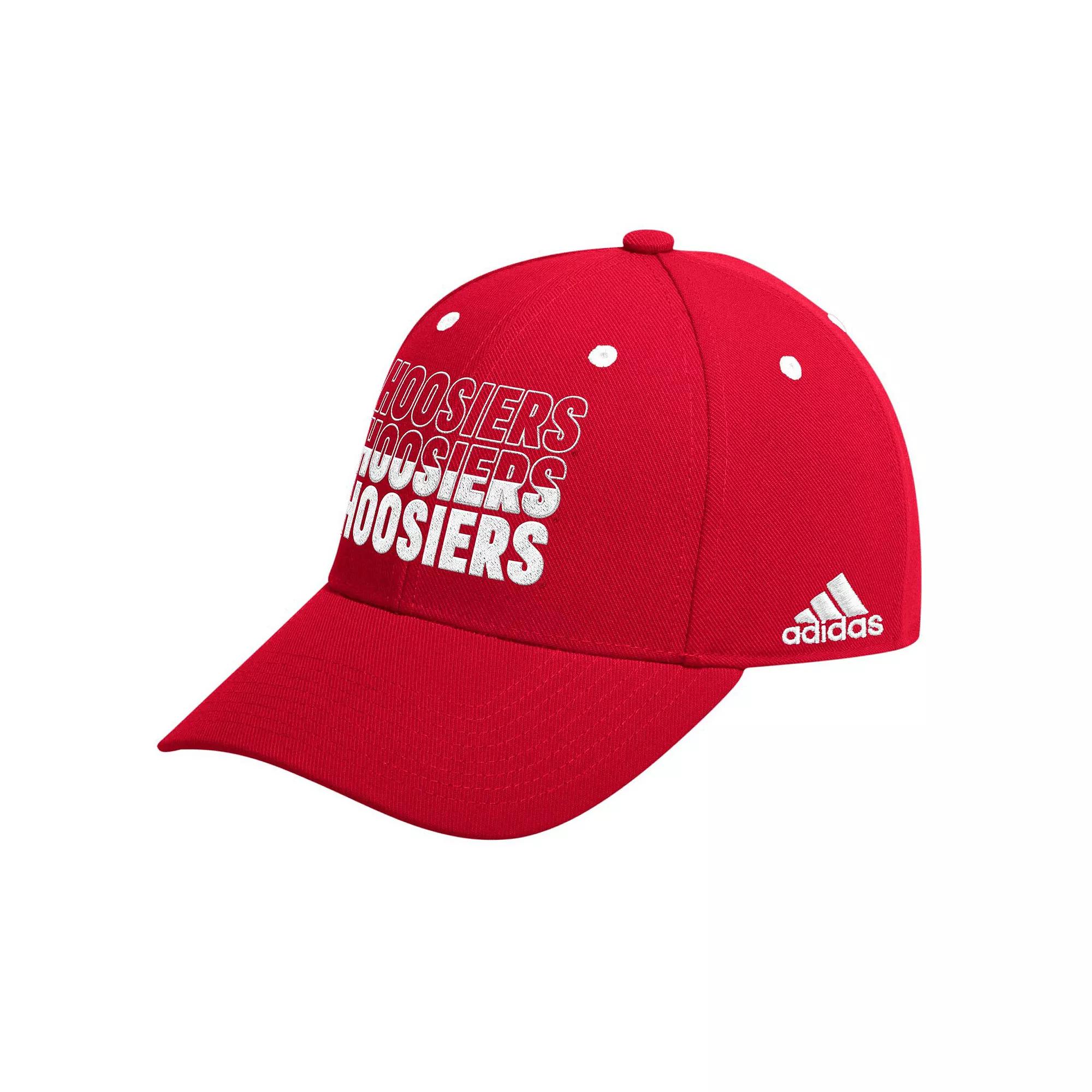 Men's adidas Crimson Indiana Hoosiers Seasonal Half Font Adjustable Hat, Red Product Image
