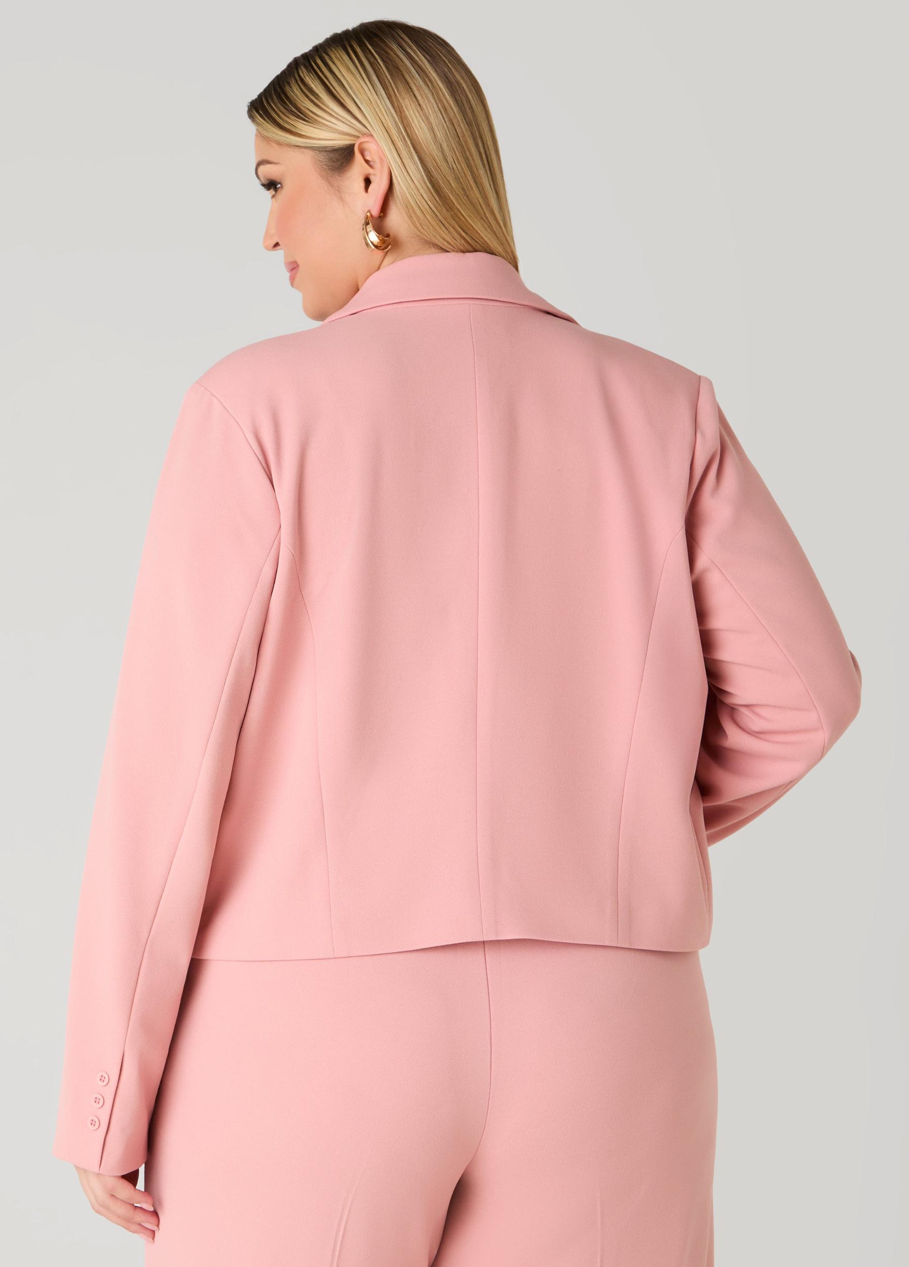 Plus Size Open Front Cropped Blazer Ashley Stewart Product Image
