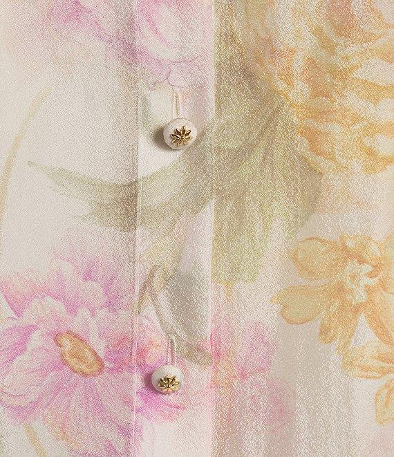 Antonio Melani Priscilla Organza Sheer Floral Long Sleeve Blouse Product Image