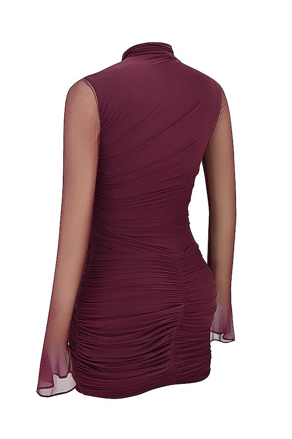 Lucasta  mulberry gathered mini dress Product Image