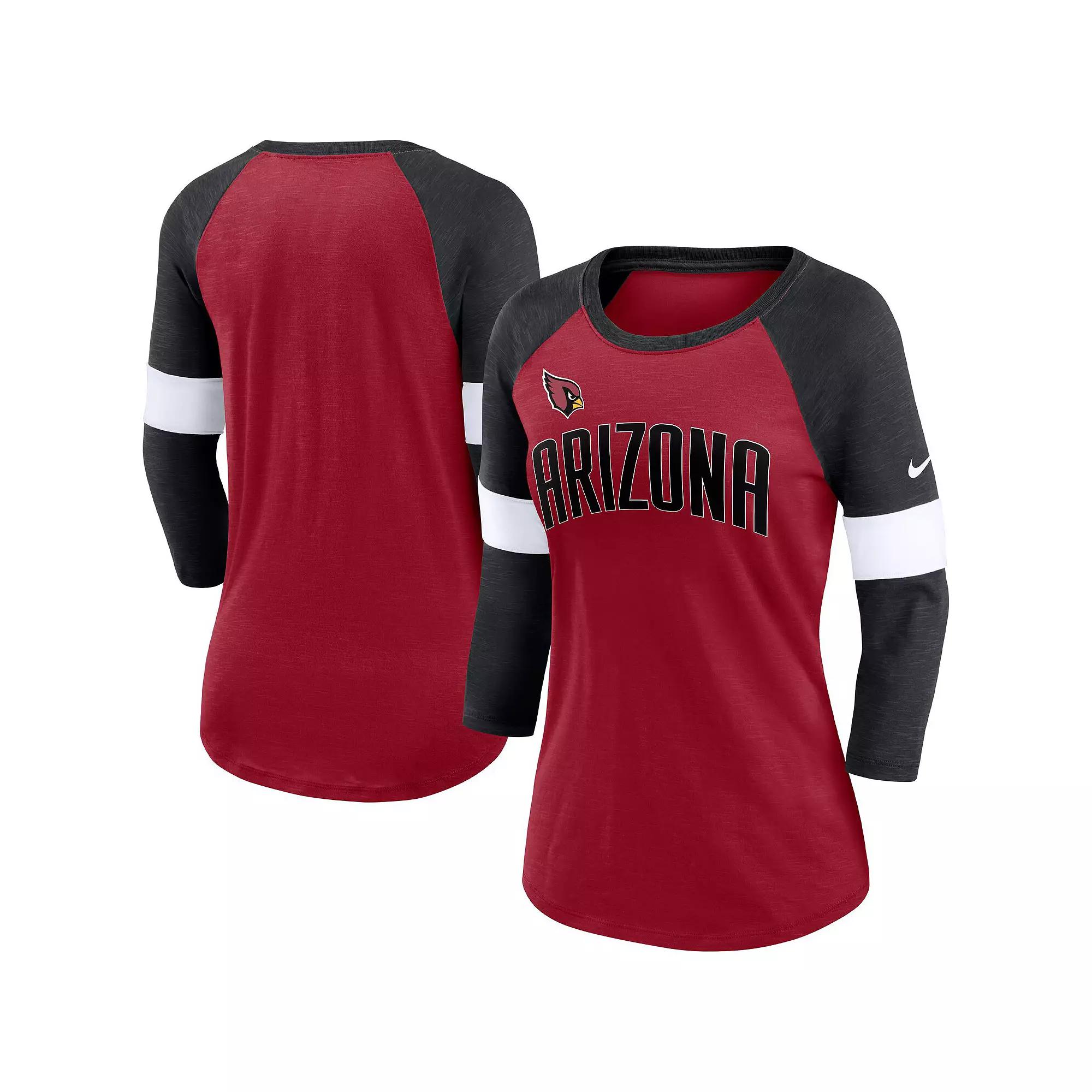 Womens Nike New England Patriots Heather /Heather Navy Football Pride Raglan 3/4-Sleeve T-Shirt Product Image