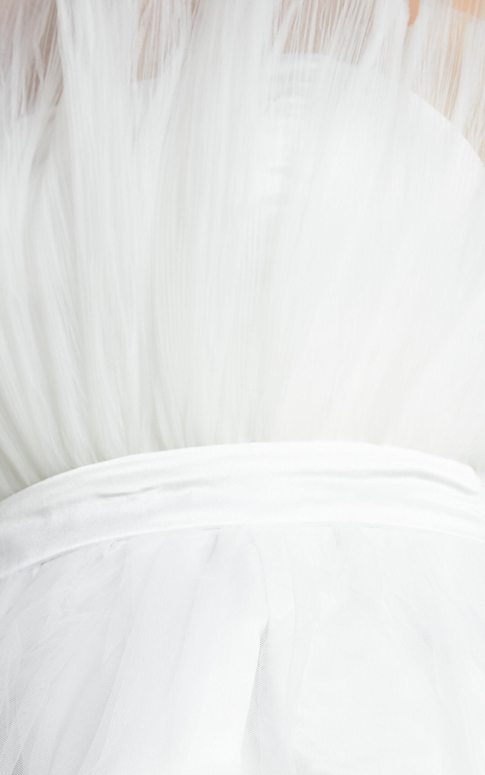 Amalya Mini Dress - Tiered Tulle Fit and Flare Dress in White Product Image