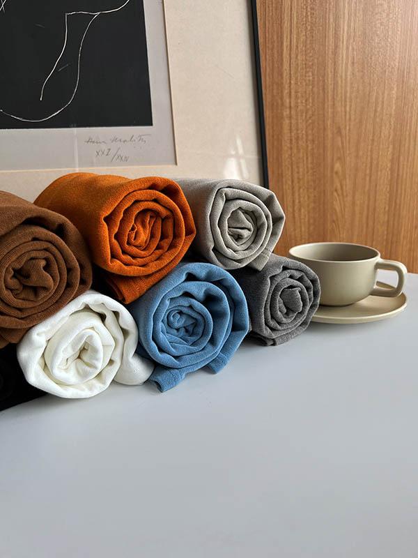 Long Sleeves Skinny Solid Color Split-Joint High Neck T-Shirts Product Image