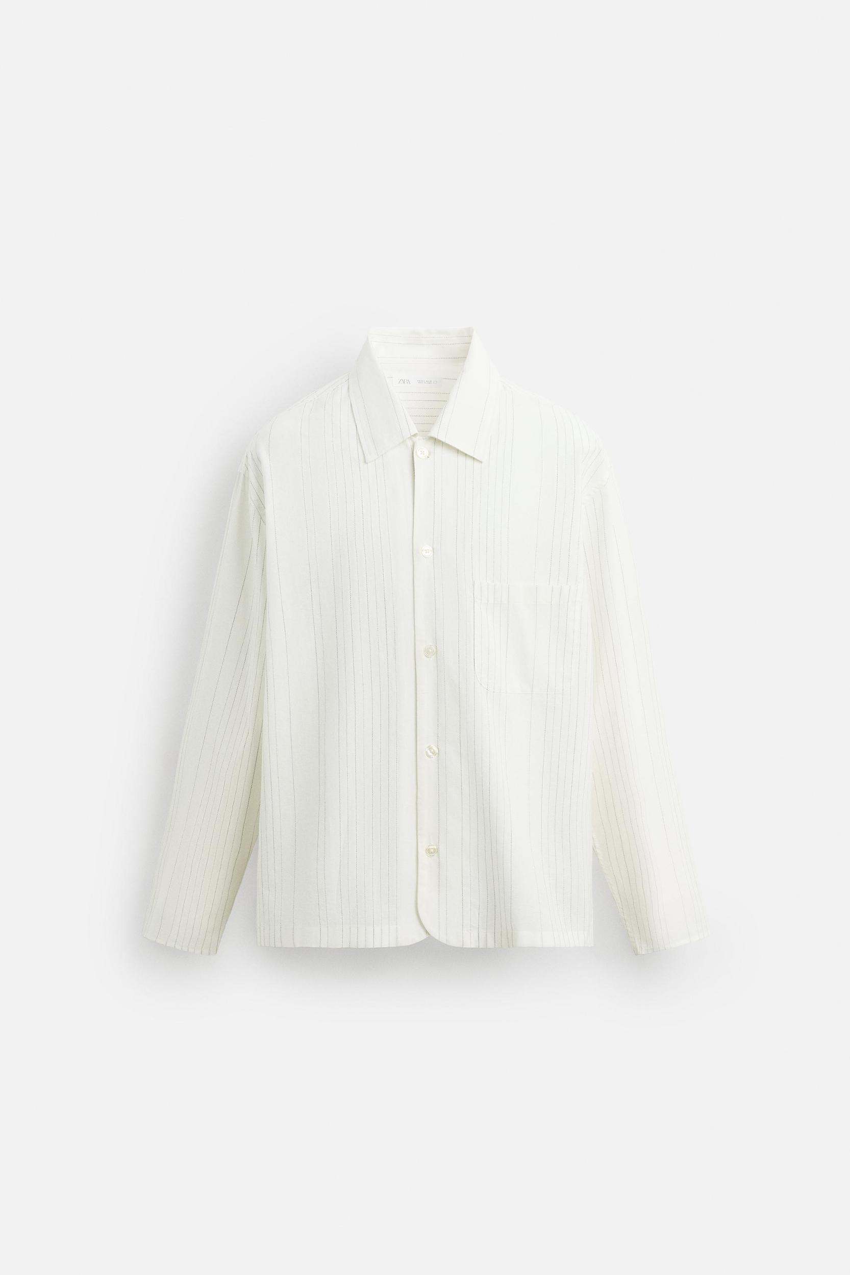 TEXTURED WEAVE STRIPED SHIRT Product Image