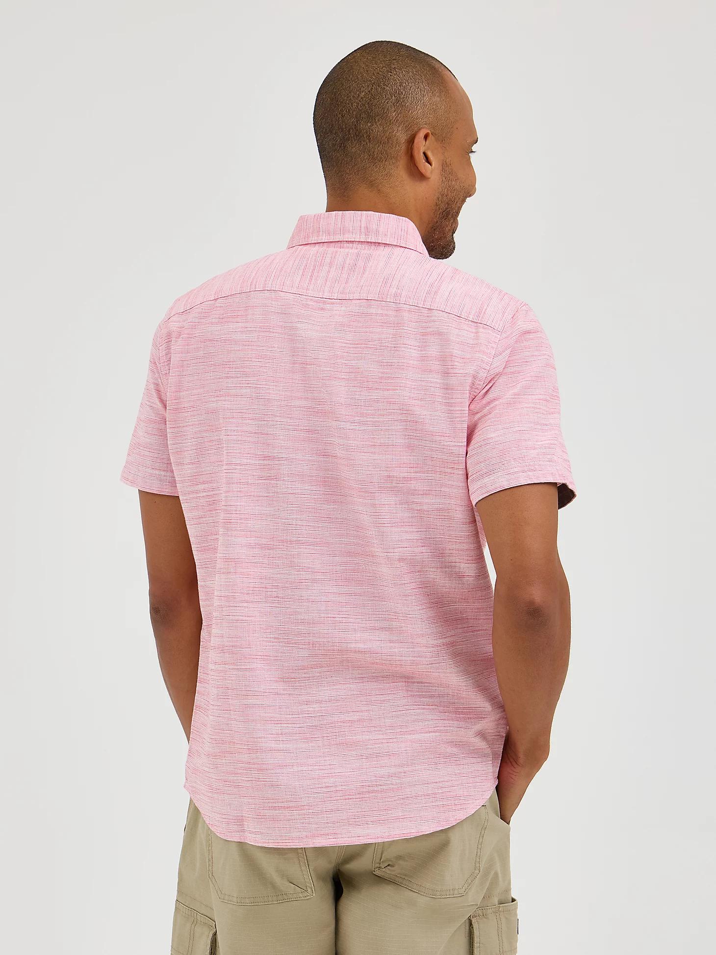 Men's Short Sleeve Solid Slub Button Down Shirt | Men's Tops & Tees | Lee® Product Image