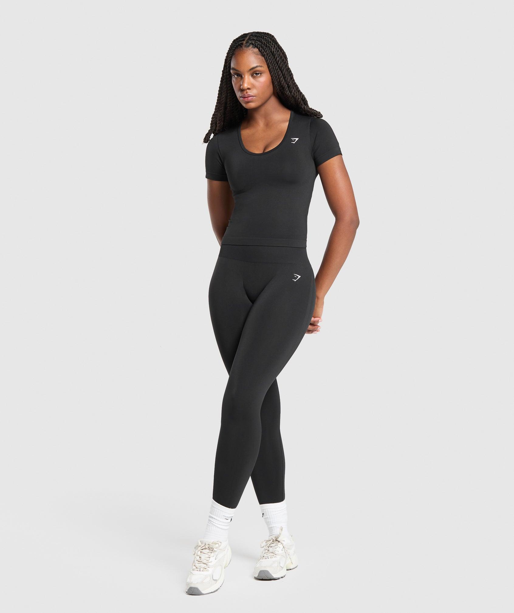 Gymshark Everyday Seamless Tight Fit Crew Neck Tee - Black Female Product Image