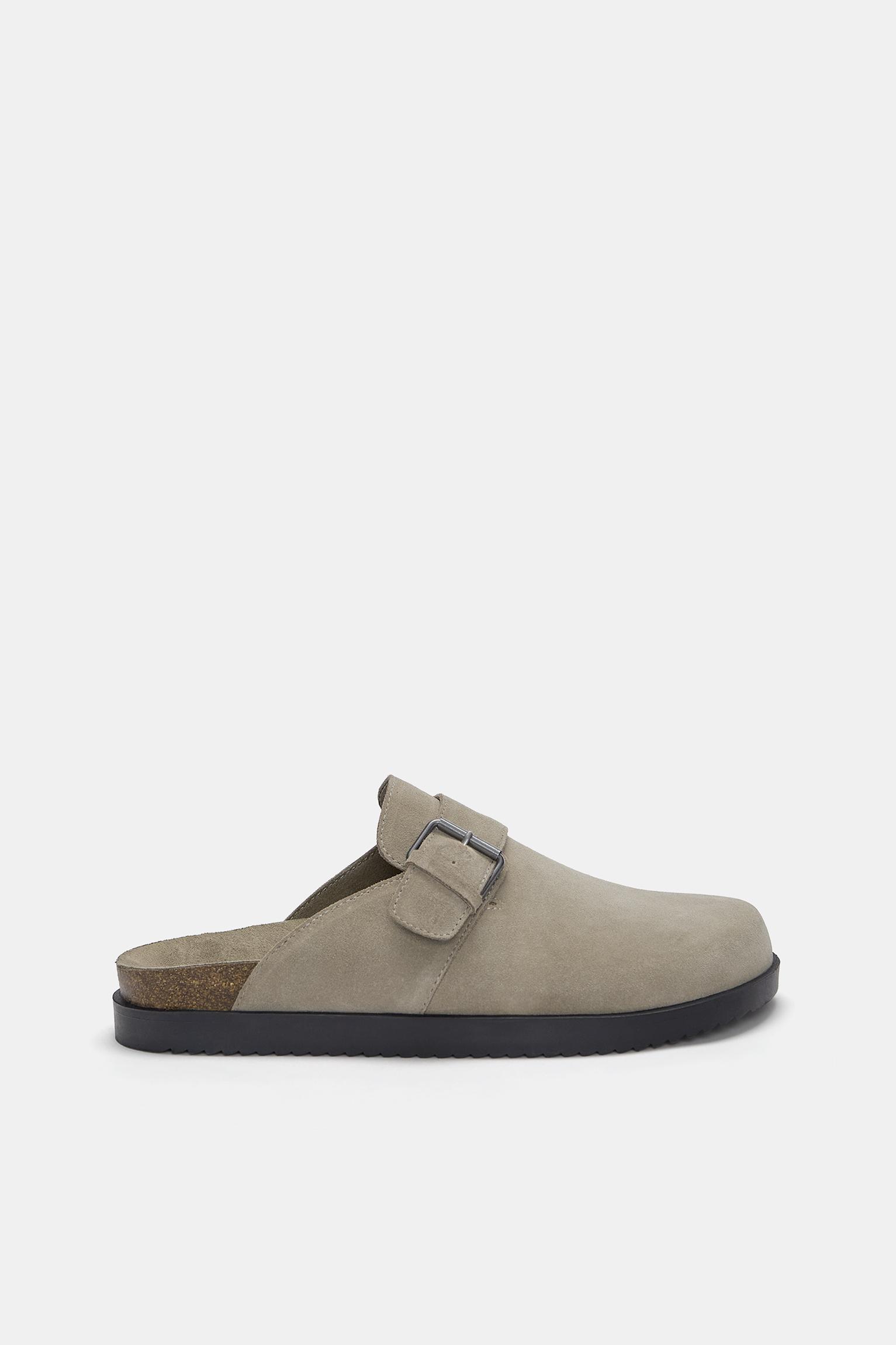 Leather clogs with buckle Product Image