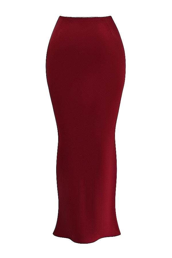 Sydel  ruby satin bias cut maxi skirt Product Image