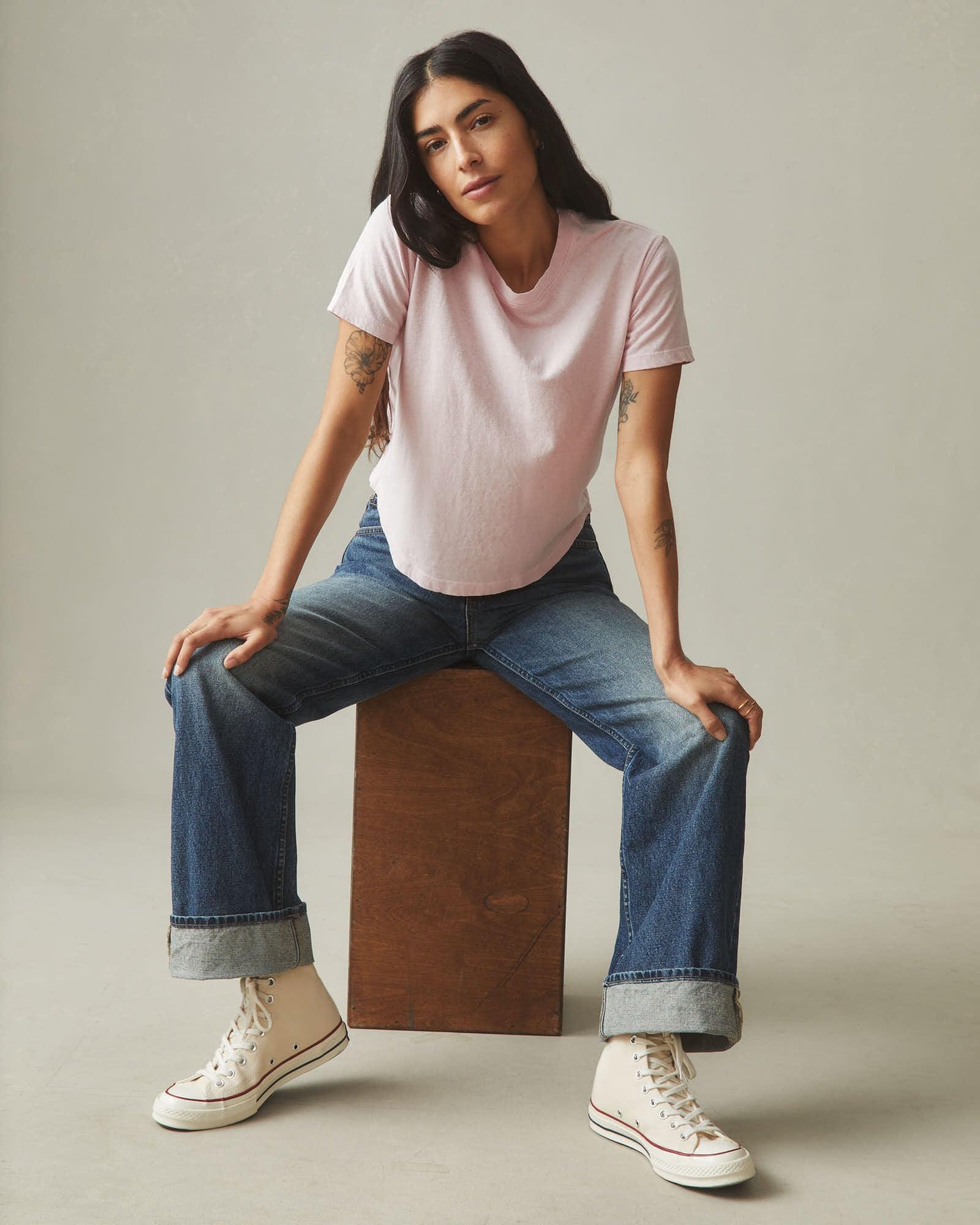 Women's Hemp Jersey Crew Tee - Ballerina Product Image