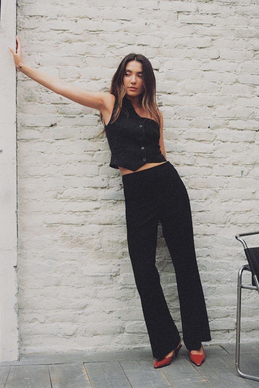 Structured Flared High Waist Suit Pants Product Image