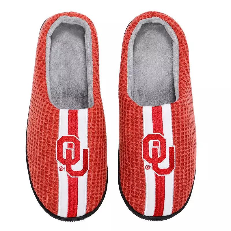 Men's FOCO Crimson Oklahoma Sooners Team Stripe Memory Foam Slide Slippers, Size: Medium, Red Product Image