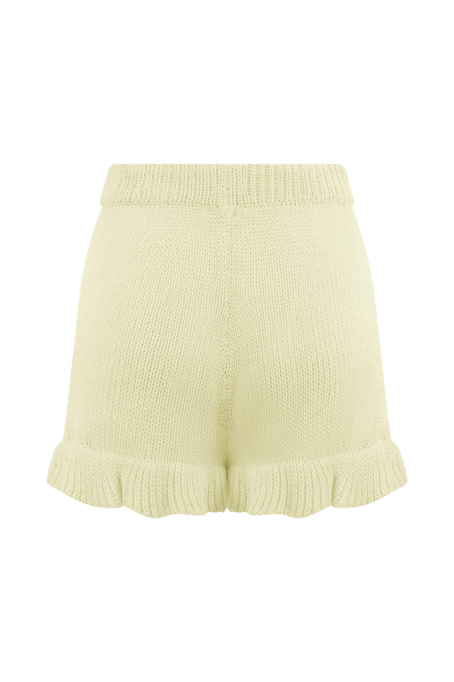 Eleanor Knit Frill Shorts - White Product Image