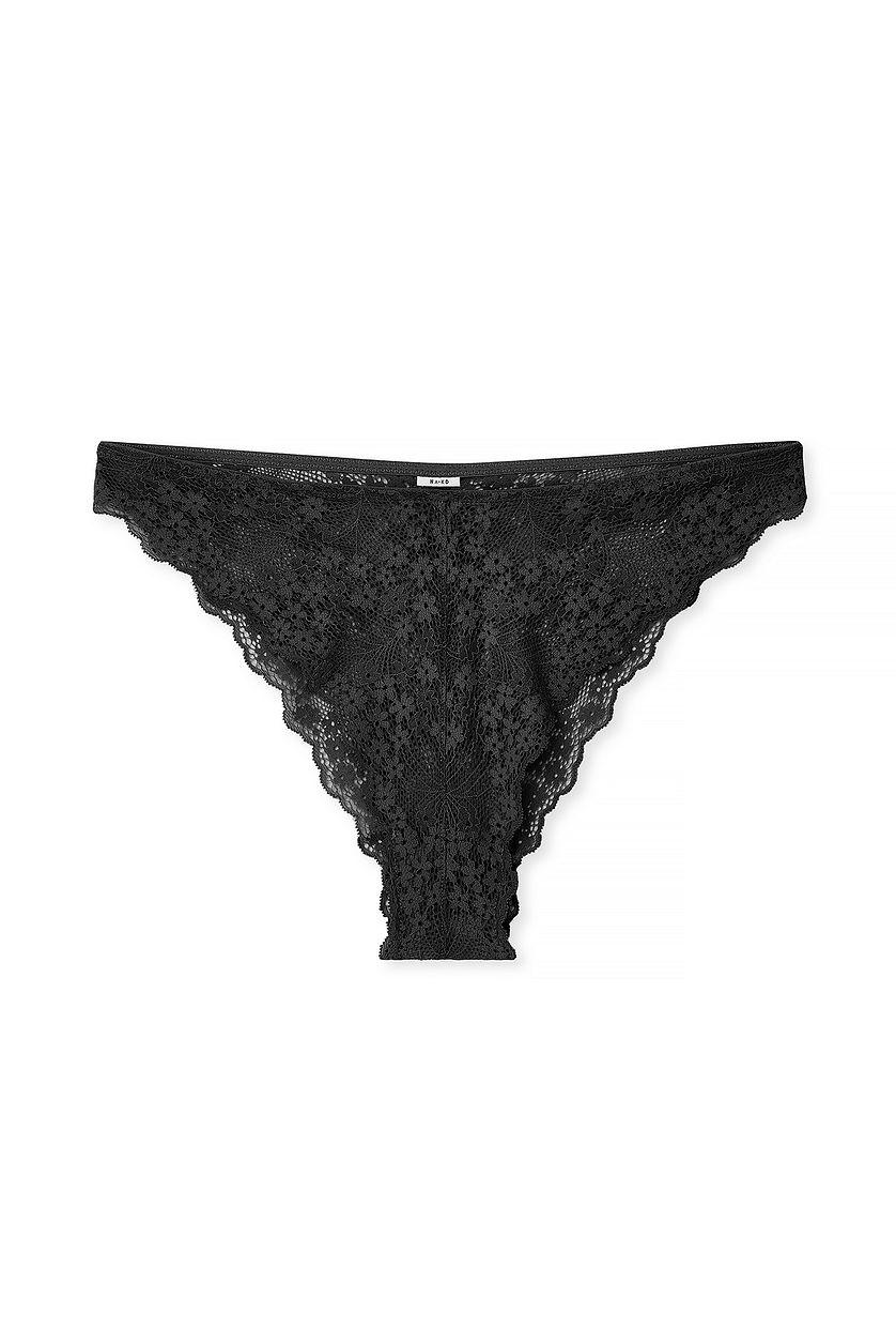Lace Thong Black Product Image