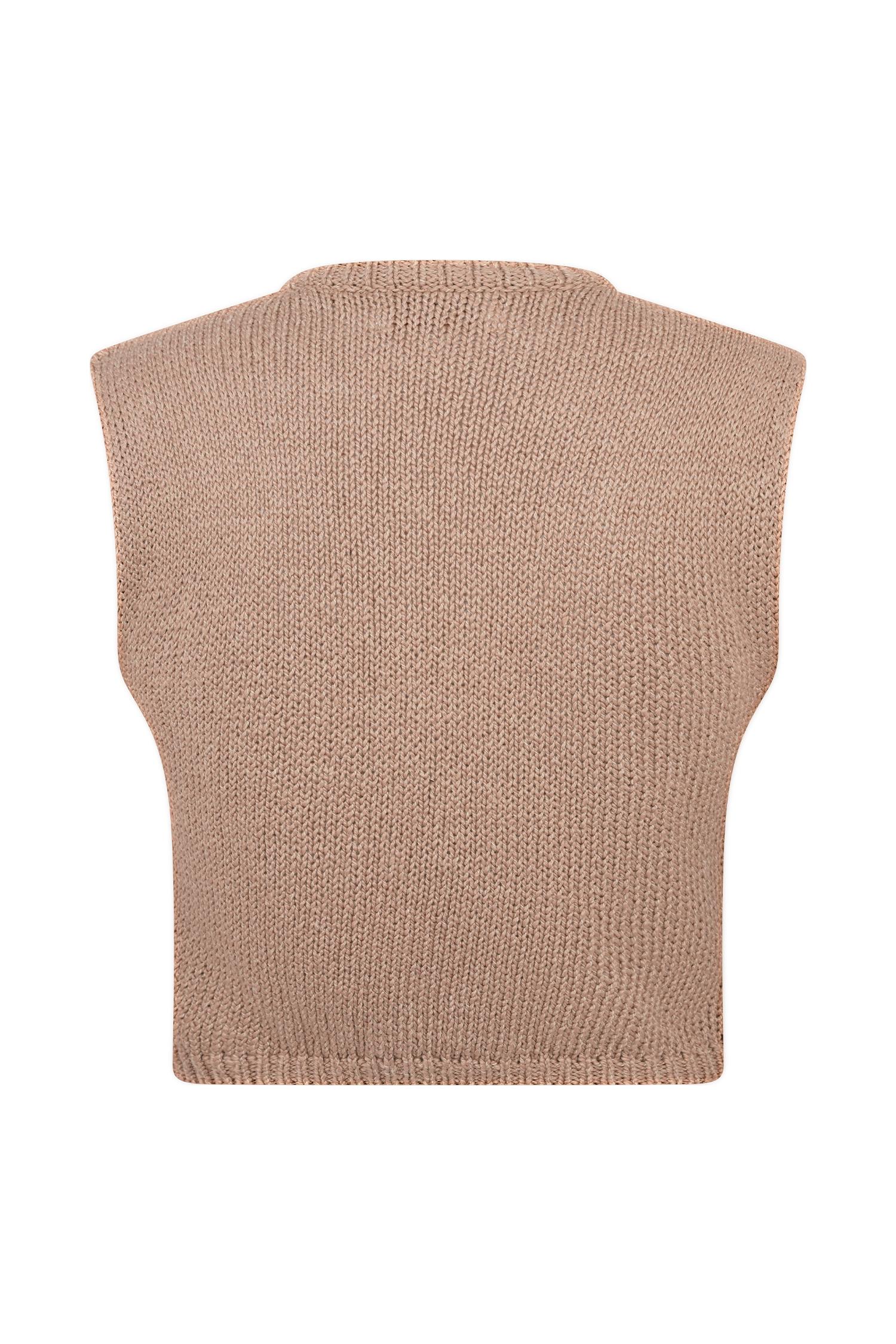 Sloane Overlay Knit Top - Latte Product Image