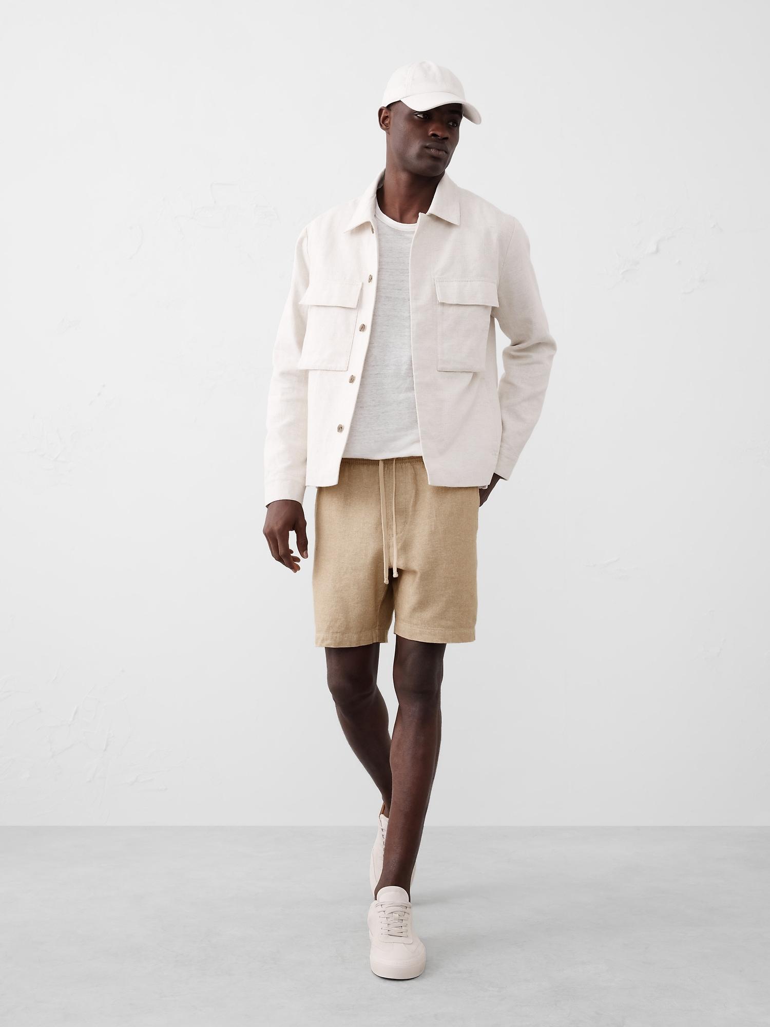 7" Linen-Blend Deck Short Product Image