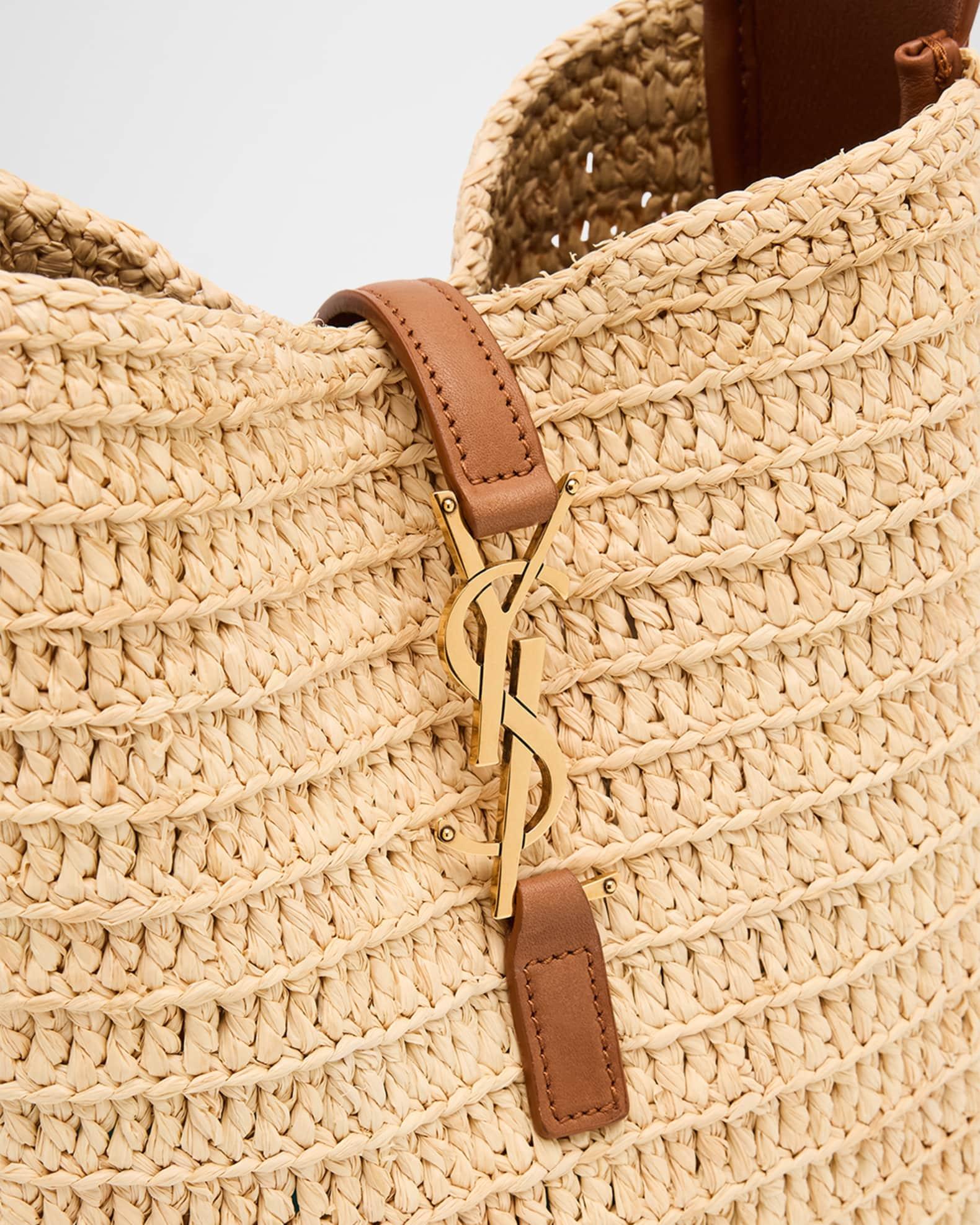 Le 5 A 7 Small YSL Hobo Bag in Raffia and Leather Product Image