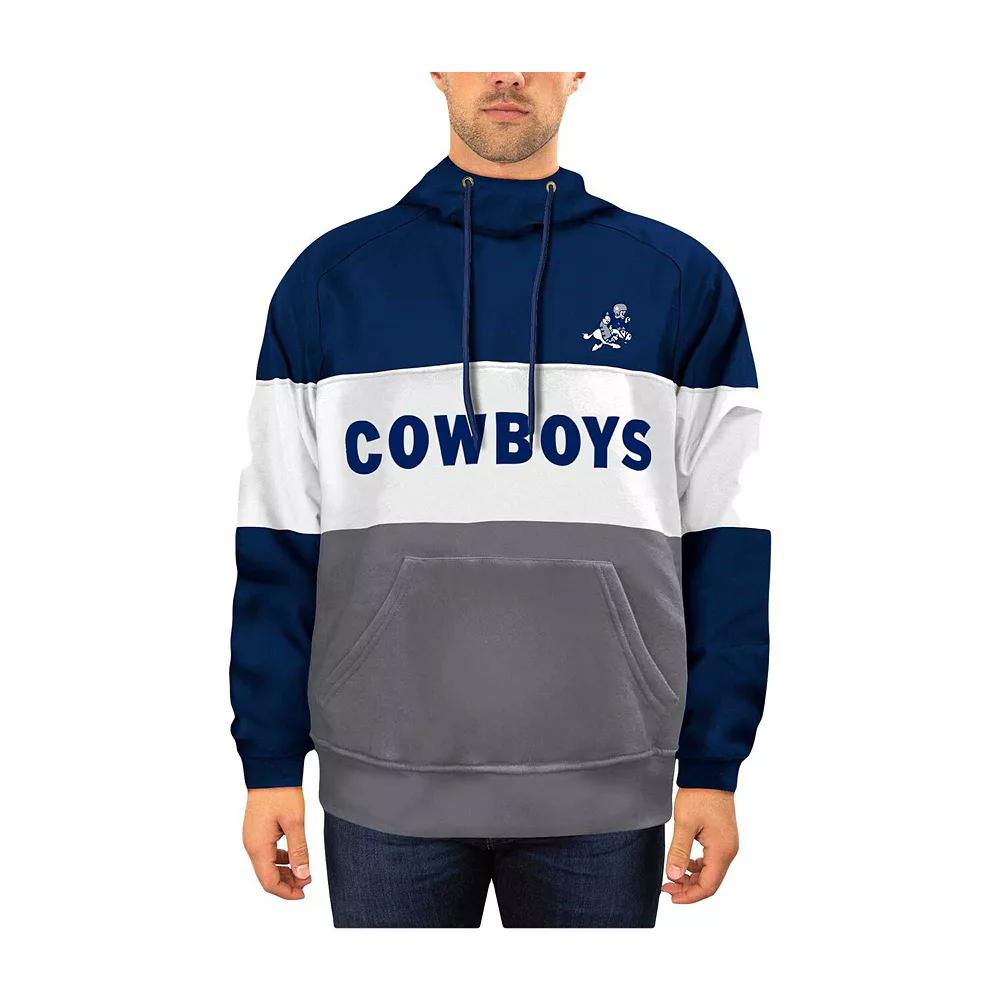 Men's New Era Navy/White Dallas Cowboys Big & Tall Retro Joe Fleece Pullover Hoodie, Size: 3XB, Blue Product Image