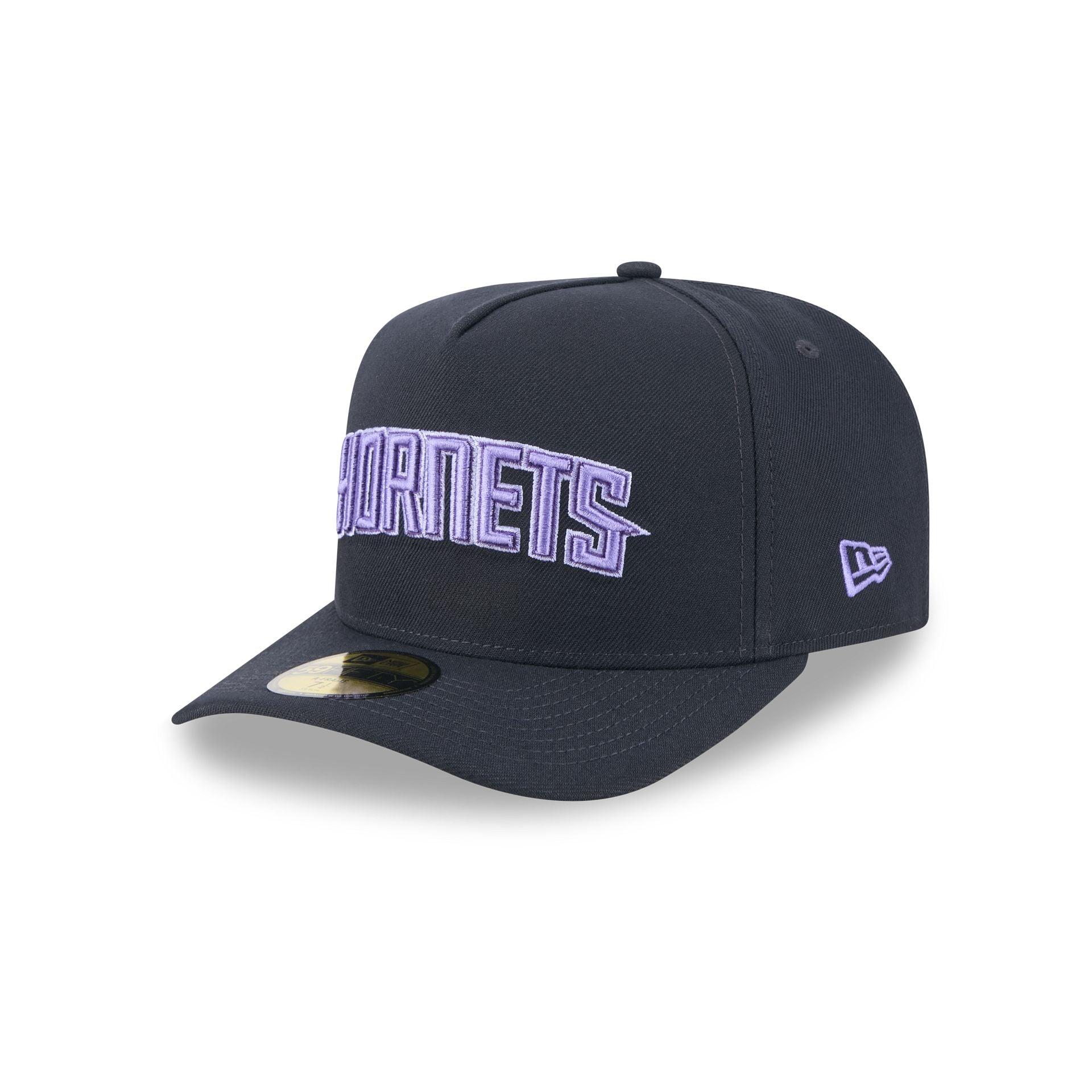 Charlotte Hornets Navy Lavender 59FIFTY A-Frame Fitted Hat Male Product Image