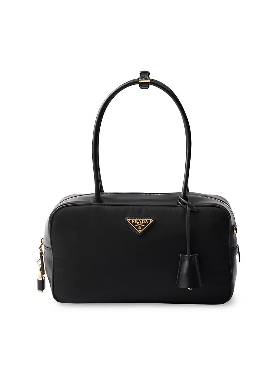 Womens Re-Nylon and Leather Medium Top Handle Bag Product Image