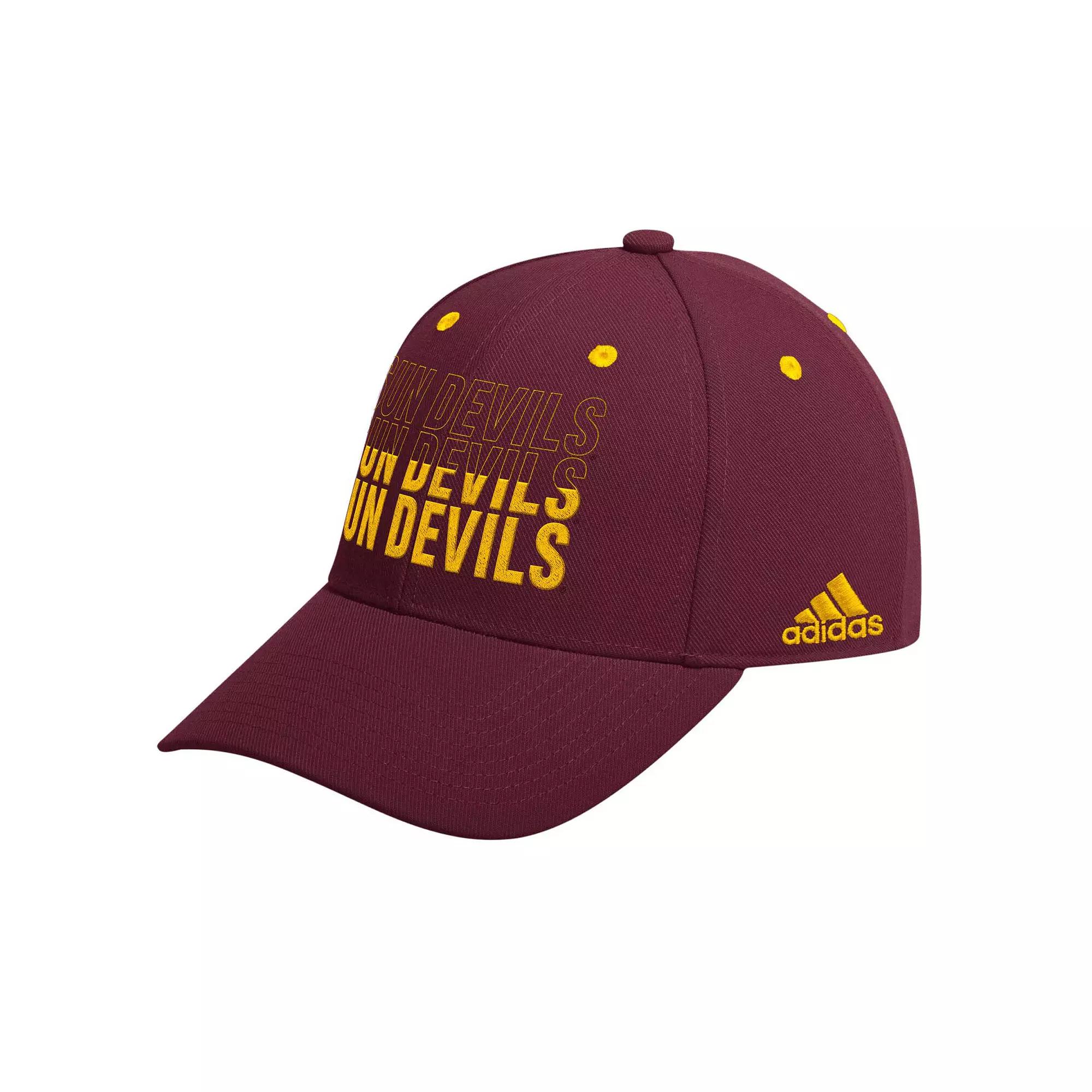 Men's adidas Maroon Arizona State Sun Devils Seasonal Half Font Adjustable Hat, Red Product Image