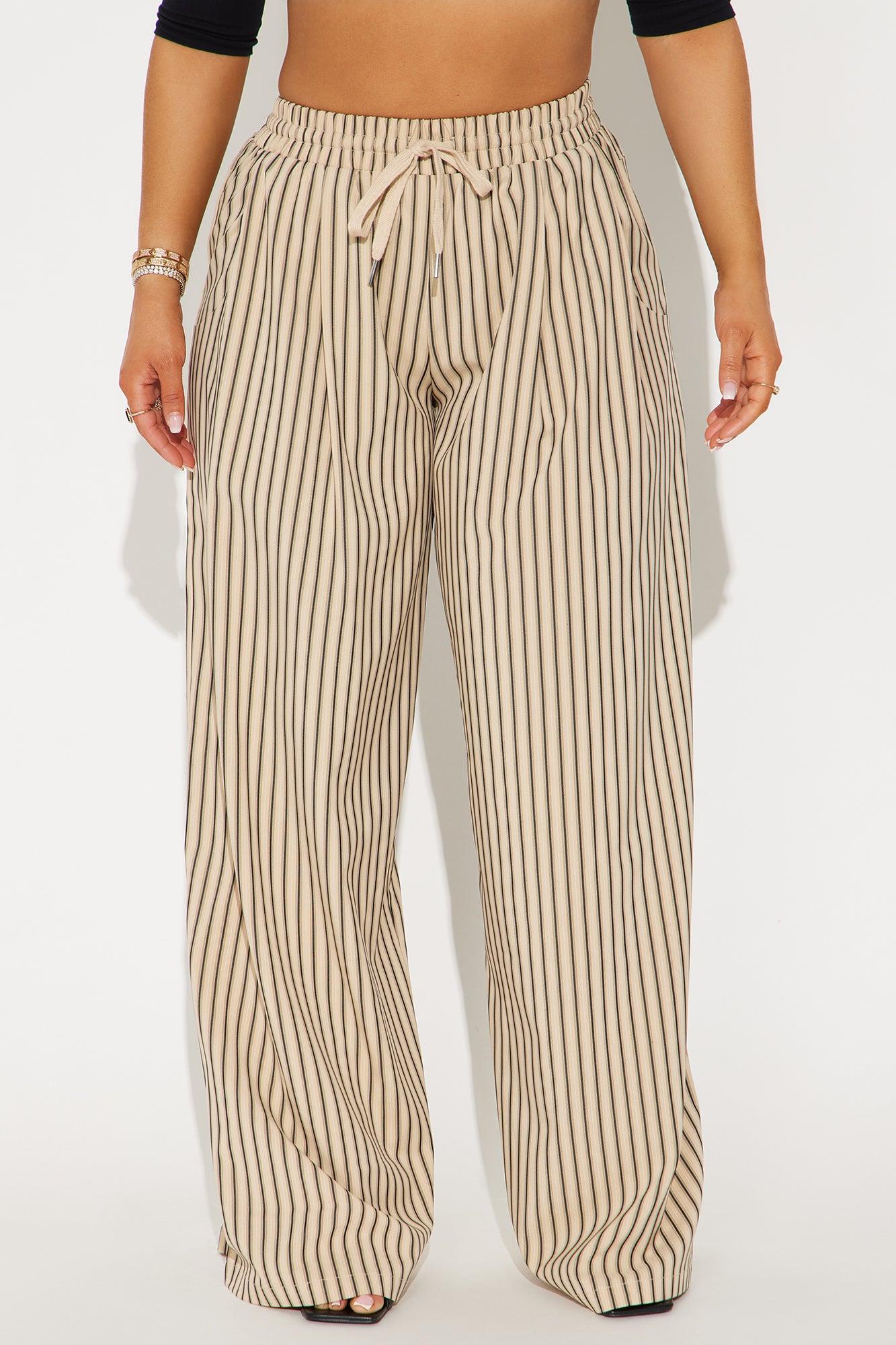 Timothy Striped Wide Leg Pant - Mocha Product Image