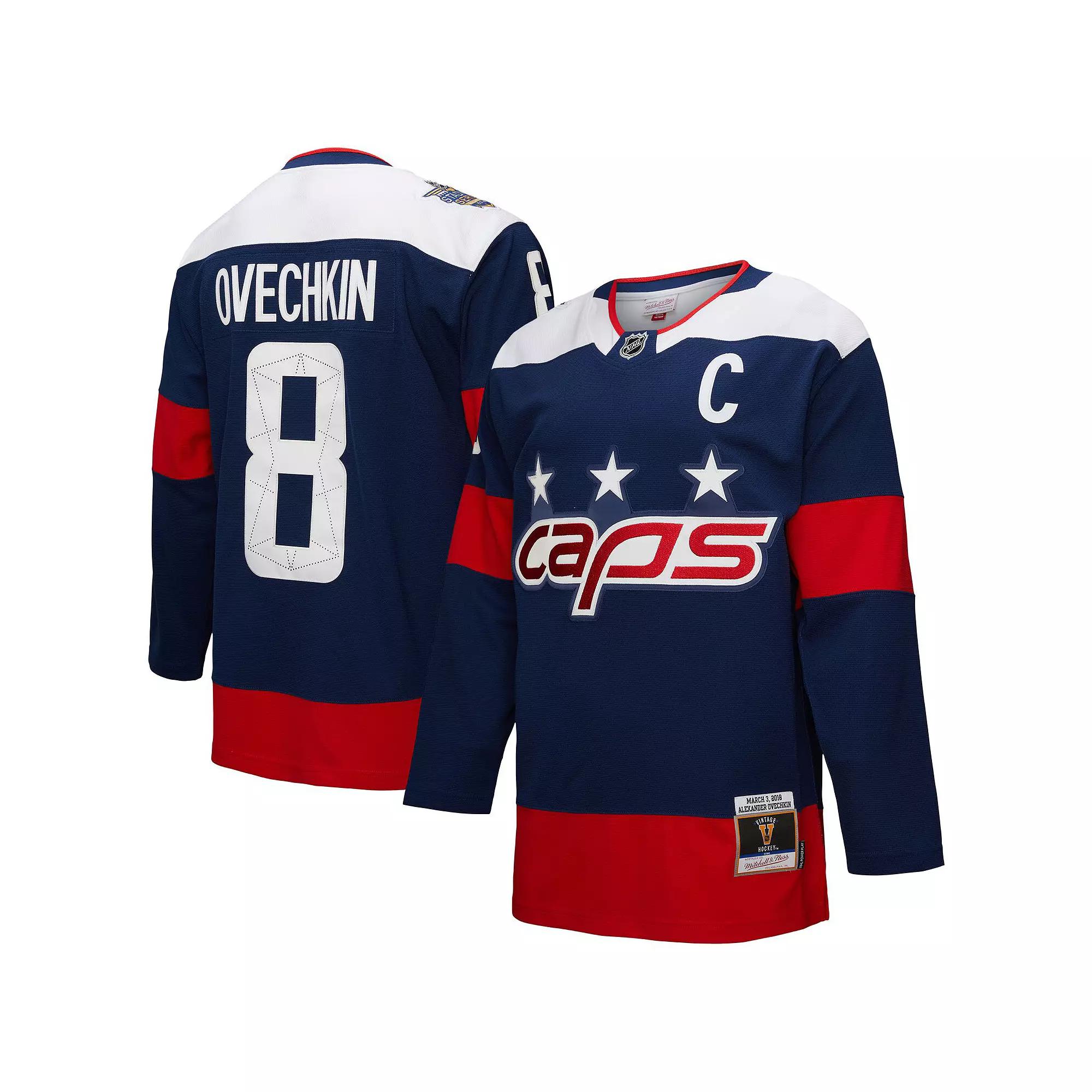 Men's Mitchell & Ness Alexander Ovechkin Navy Washington Capitals Power Play Jersey, Size: 2XL, Blue Product Image