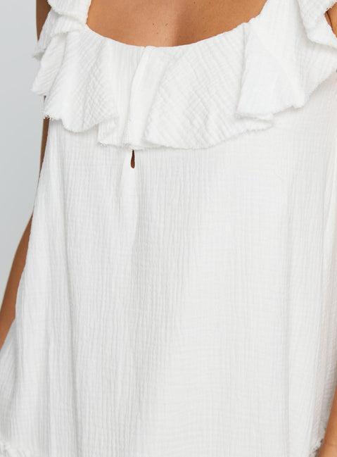 Alicen Frill Mini Dress White Product Image