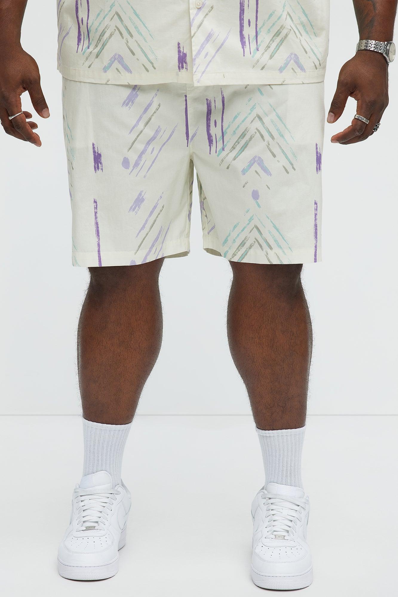 Strokes Poplin Relaxed Shorts - Cream Product Image