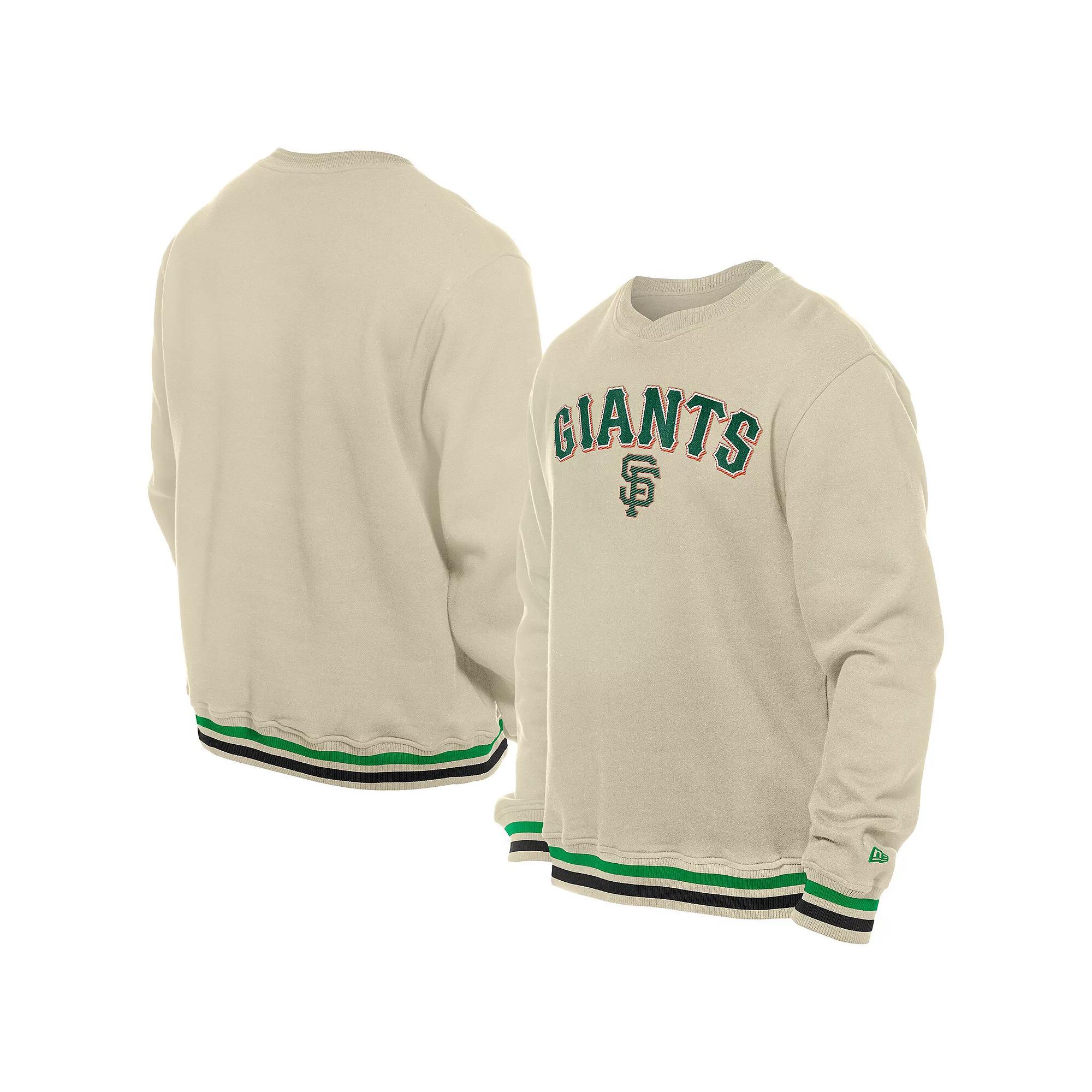 Men's New Era  Cream San Francisco Giants St. Patrick's Day Twill Pullover Sweatshirt, Size: XL, Beige Product Image