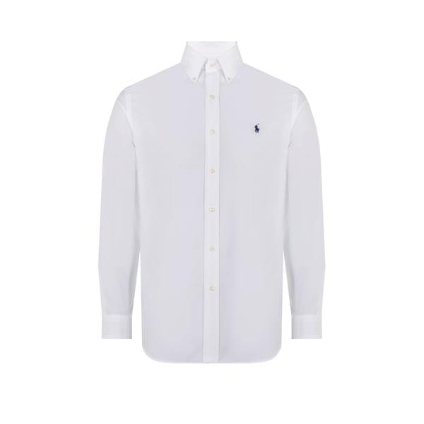POLO RALPH LAUREN Long-sleeved Button-down Shirt With Tailored Fit In White Product Image